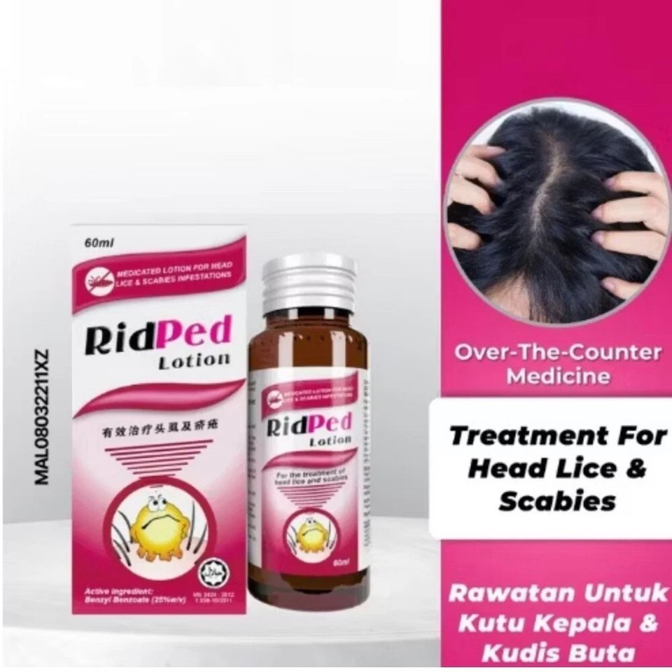 12 Boxes Original RidPed Lotion 60ml Benzyl Benzoate 25% NEW (Exp 2028)
