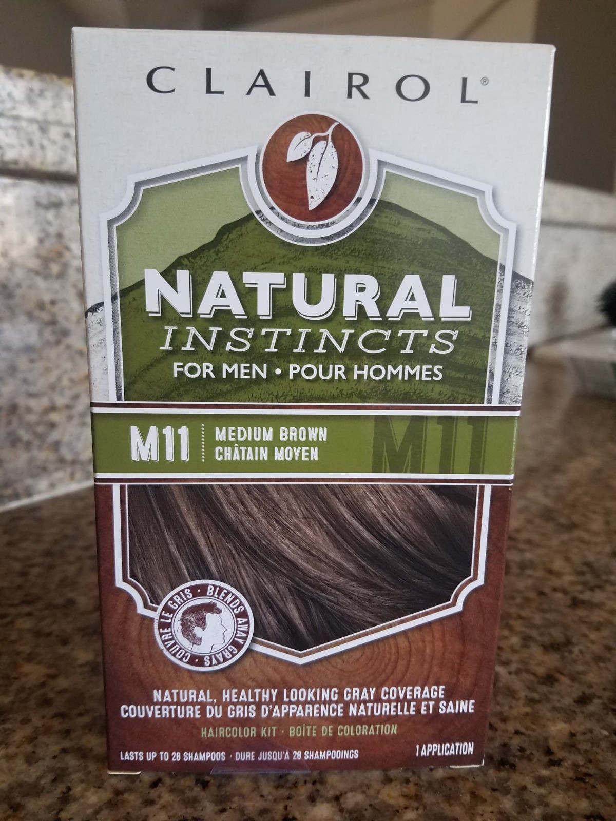 MEN’S CLAIROL NATURAL INSTINCTS M11 MEDIUM BROWN (DISCONTINUED DYE) COMPLETE KIT