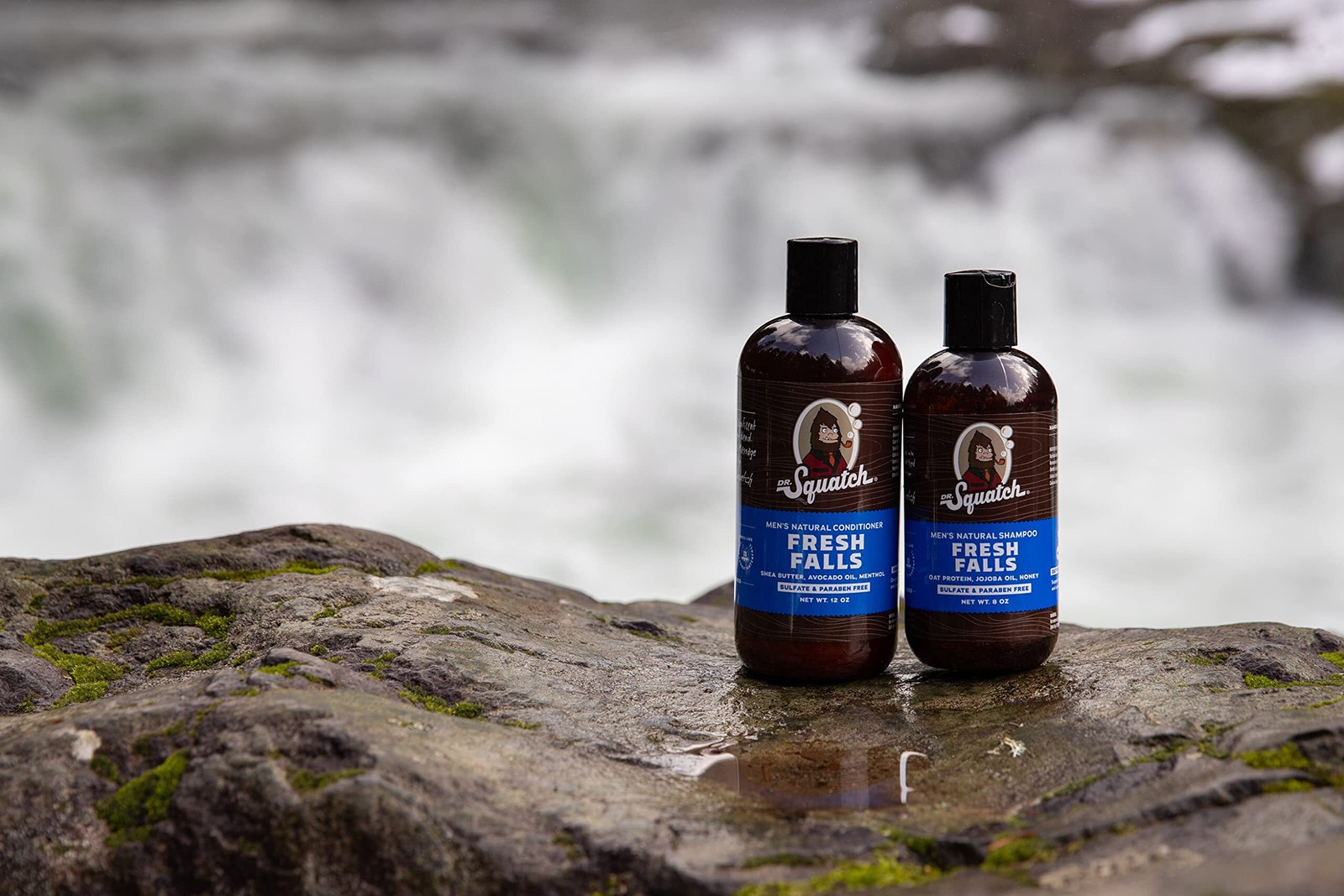 2 Bottles Dr Squatch Fresh Falls Mens Daily Natural Hair Shampoo 8 Oz Free Ship