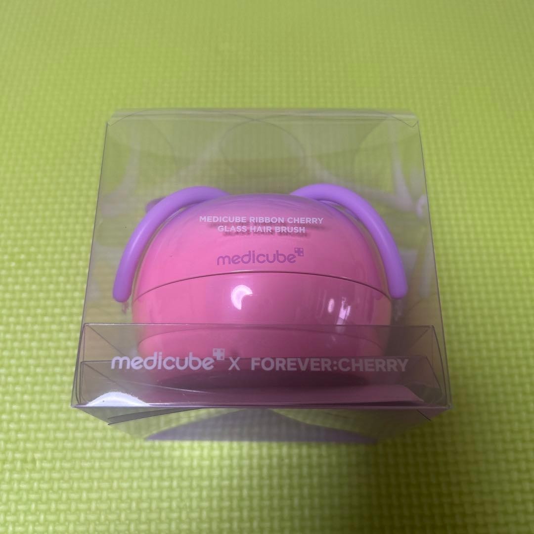 medicube x FOREVER CHERRY Ribbon Cherry Hair Brush VIOLET PINK