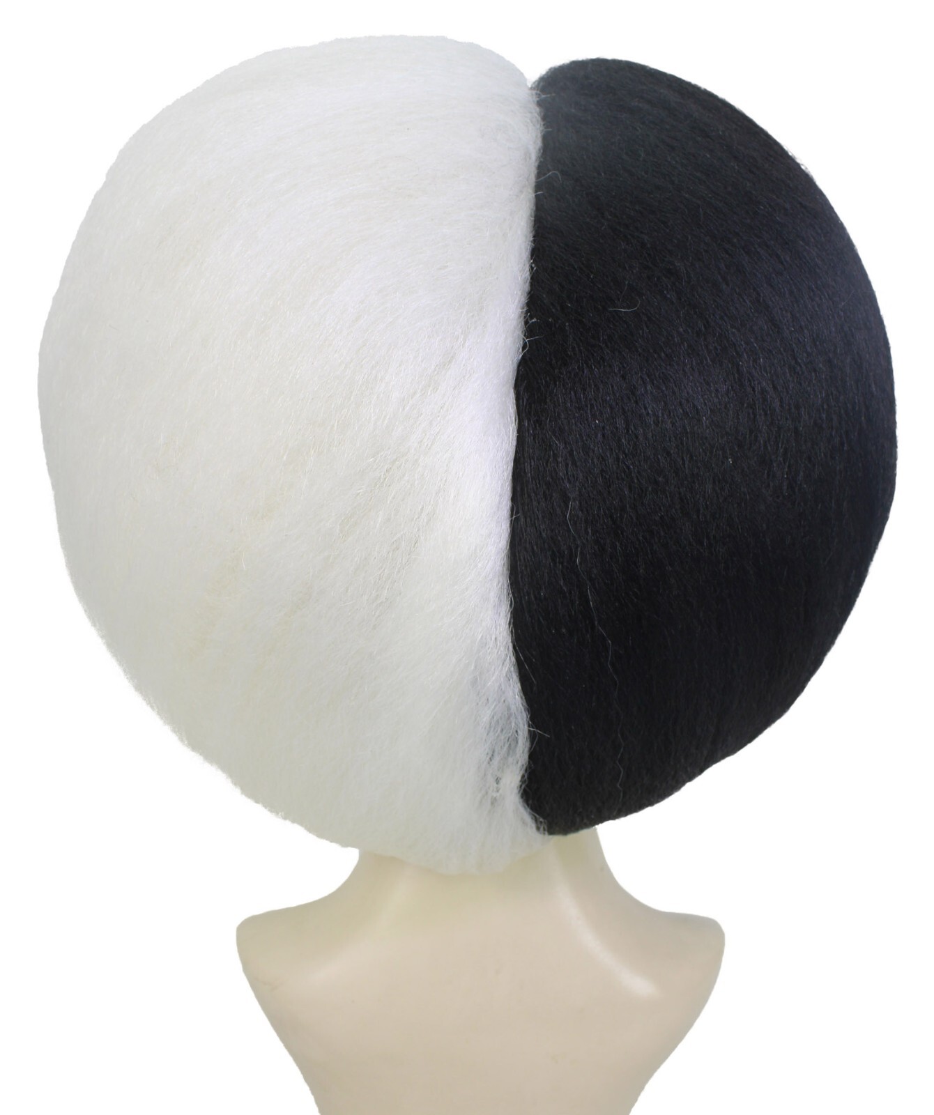 Adult Unisex Drag Queen Black-White Bouffant Wig, Non-flammable Synthetic Fiber