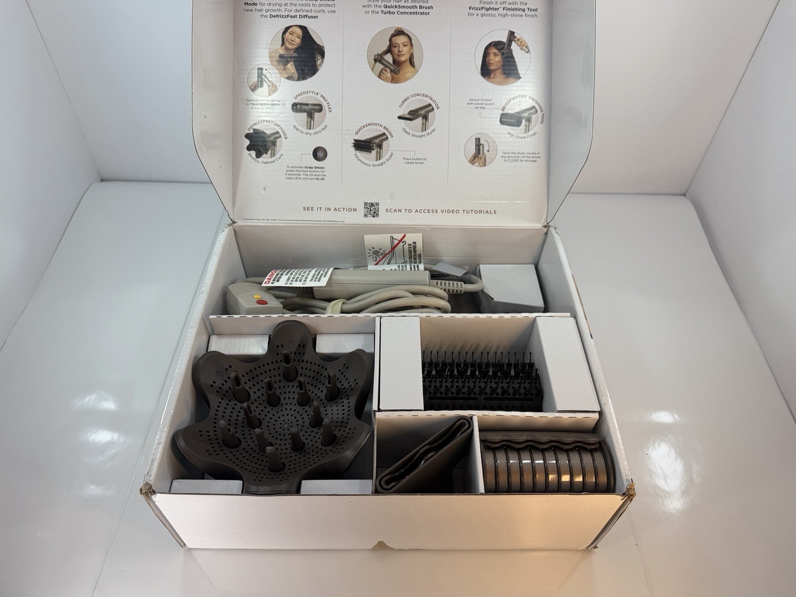 Shark SpeedStyle Pro Flex HD731 Hair Dryer W/ QuickSmooth Brush & Diffuser New