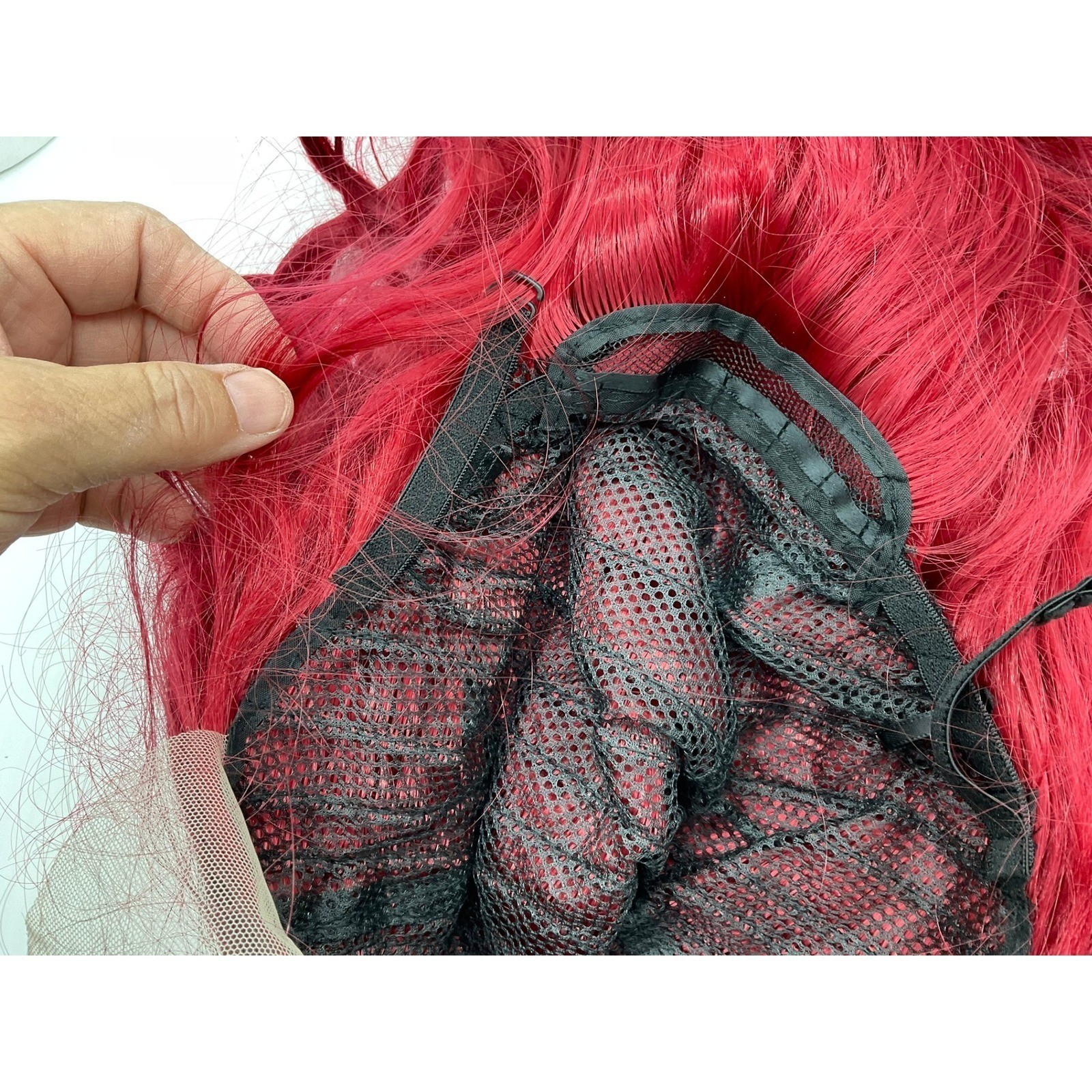 Unbranded Lace Front Wig Women OS Burgundy Red Long Wavy Dark Roots Cosplay