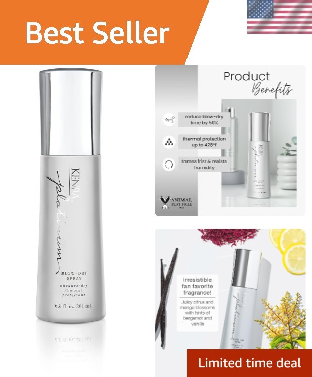 Mango & Flowering Water Lily Scent Platinum Blow-Dry Spray for Smooth, Soft Hair