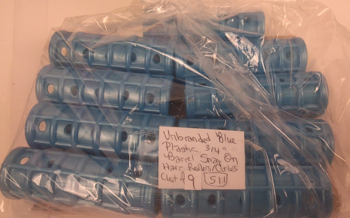 Unbranded Pink/Blue/Black/Yellow Plastic Rollers/Curlers (Lot Of 30).