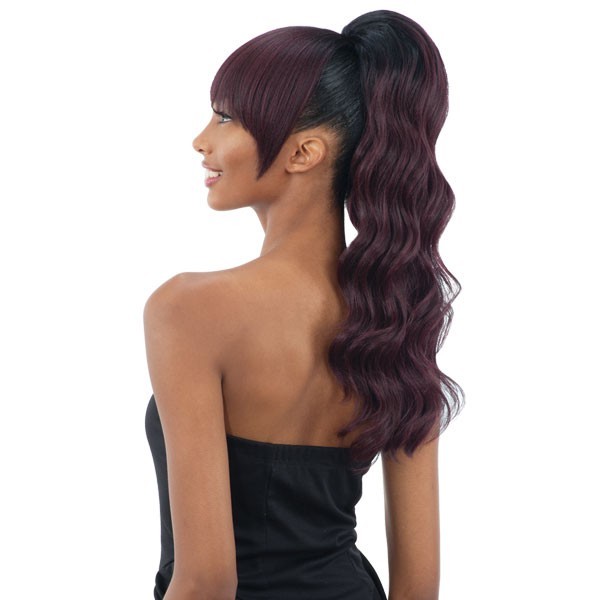 LOOSE DEEP CHINA BANG – FREETRESS EQUAL SYNTHETIC DRAWSTRING BANG & PONYTAIL