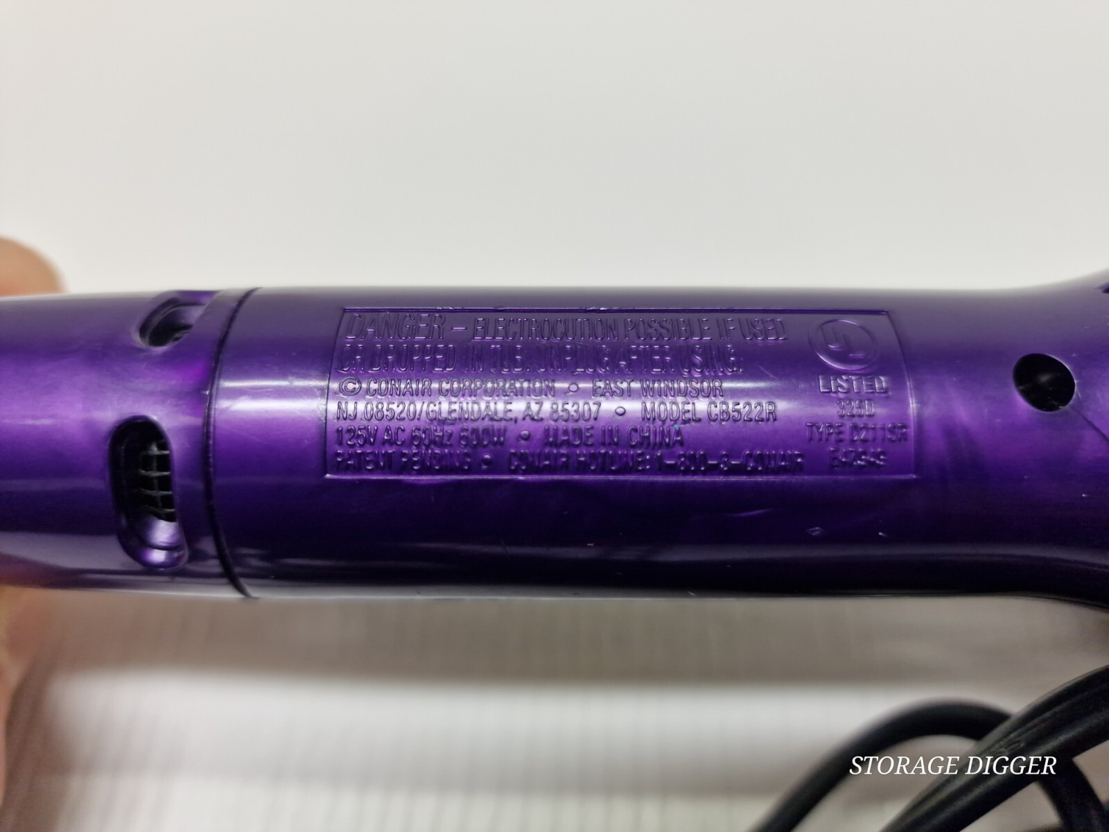 Infiniti Pro by Conair Model CB522R 125 V 60 Hz 600 W Made in China