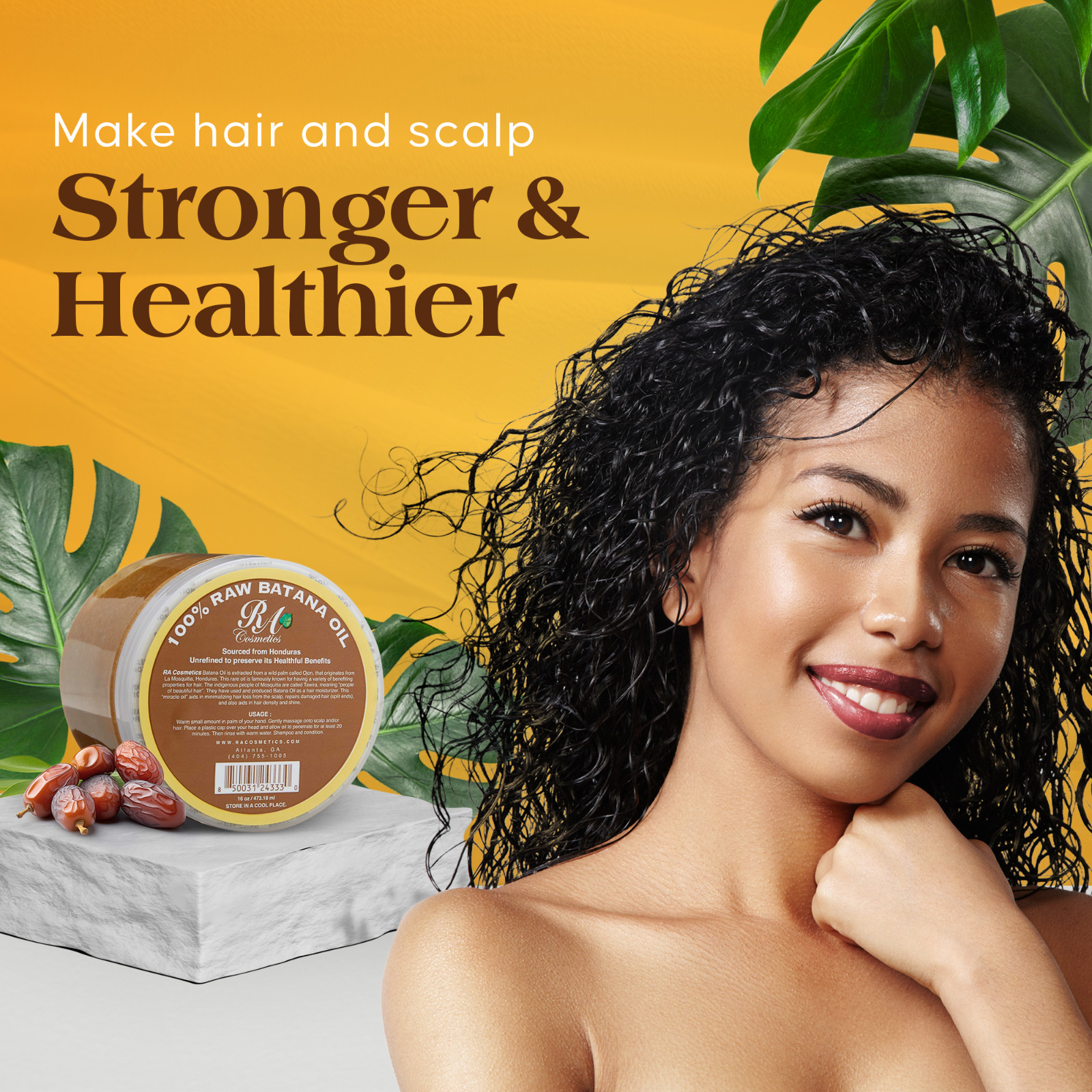 RA Cosmetics 100% Natural Unrefined Batana Hair Oil for Hair Growth