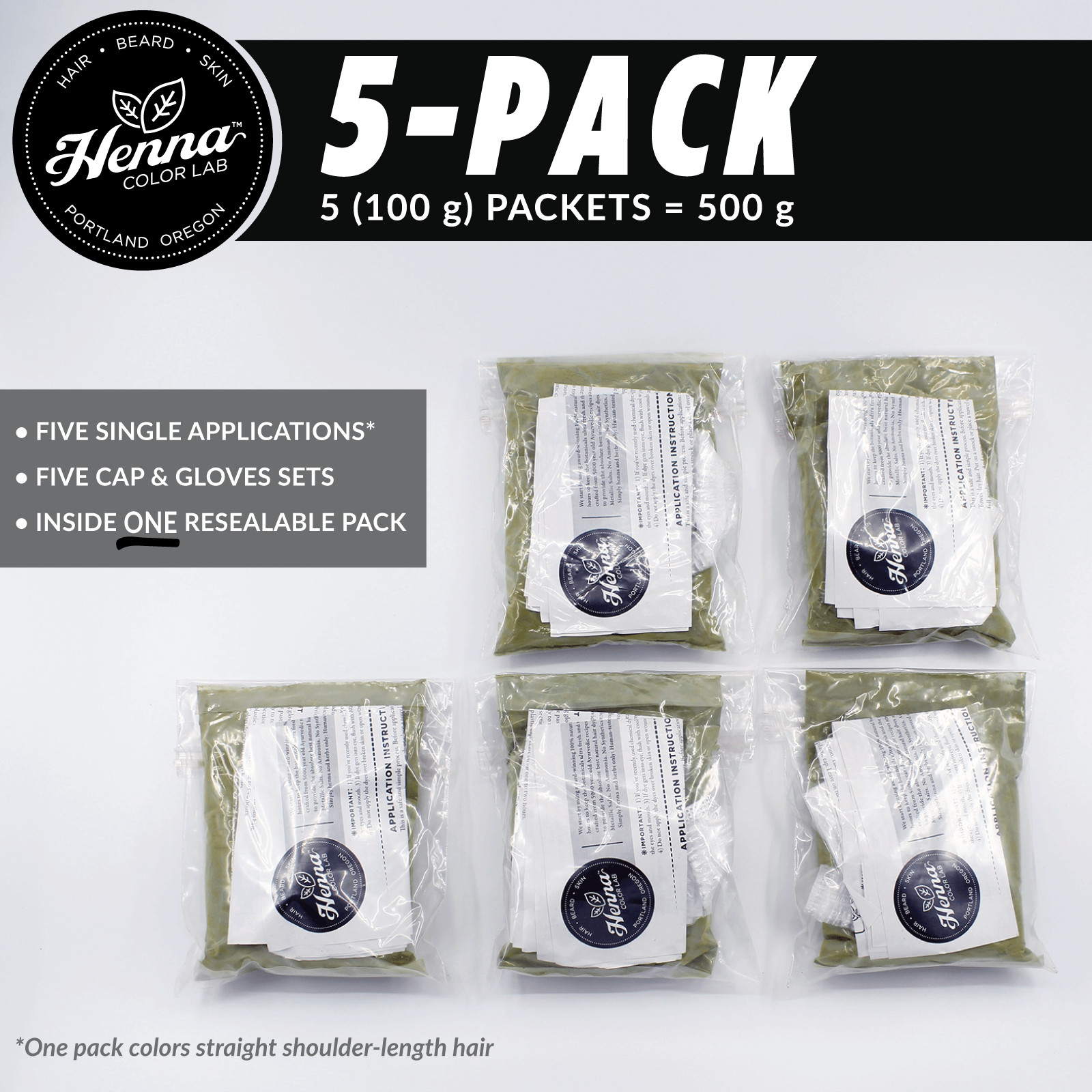 PACK OF 5 Ginger Blonde Henna Hair & Beard Dye | 100% Natural | Henna Color Lab