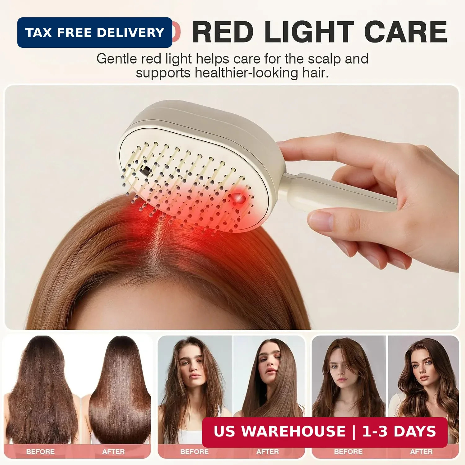3-In-1 Electric Spray Air Cushion Massage Comb,Rechargeable Misting Hair Brush W