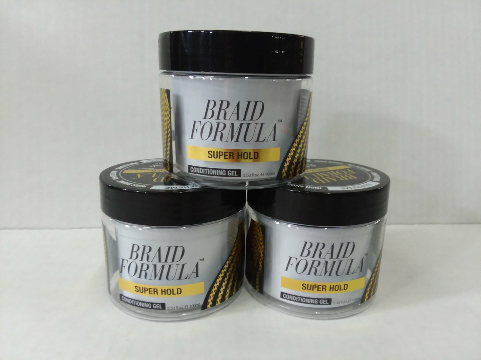 EBIN NEW YORK Braid Formula Conditioning Gel, Super Hold, 3.53 Oz (3 PACK)
