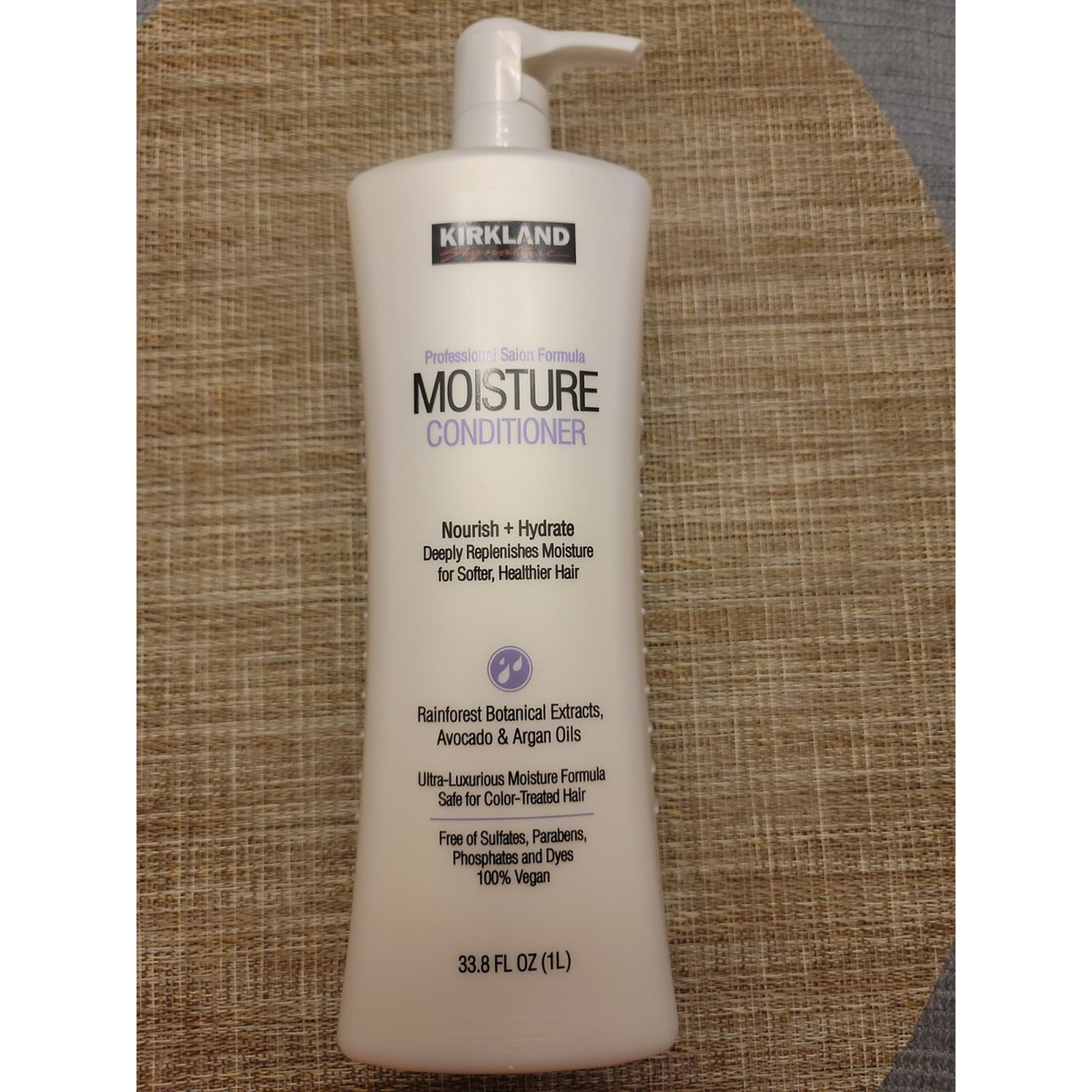 Kirkland Signature Moisture Conditioner 33.8 oz Vegan Salon Formula Argan Oil