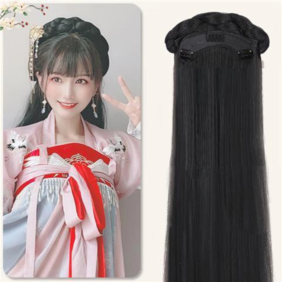 Chinese Ancient Wig Women Hanfu Wigs Headdress Photography Dance Accessory