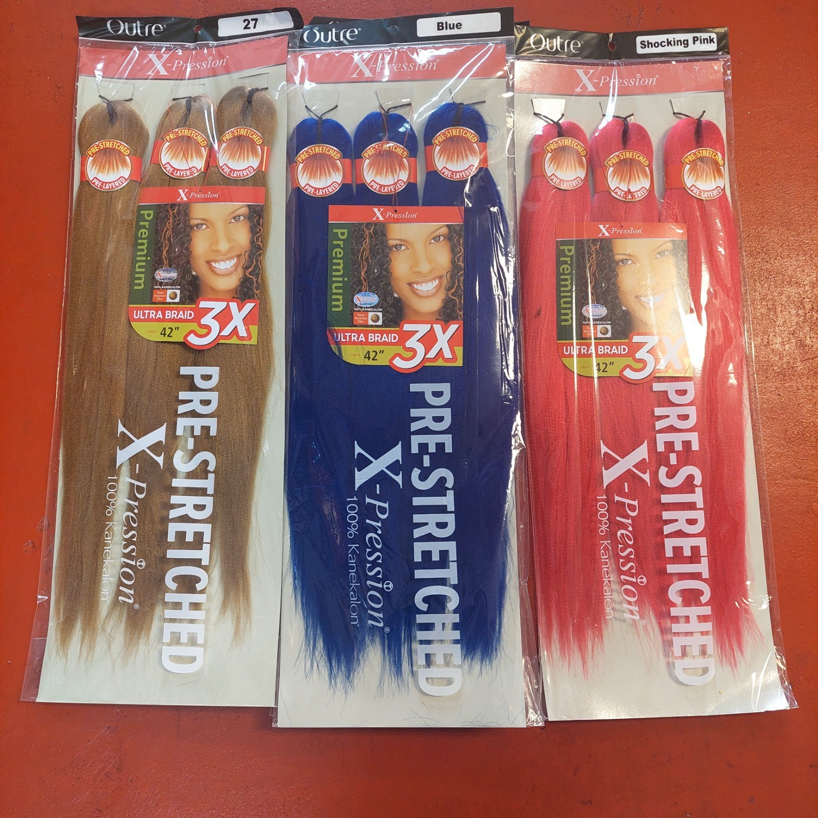 3-PACK Pre-Stretched Braiding Hair 3X 42″ X-Pression all colors #2 #4 #1 #1B