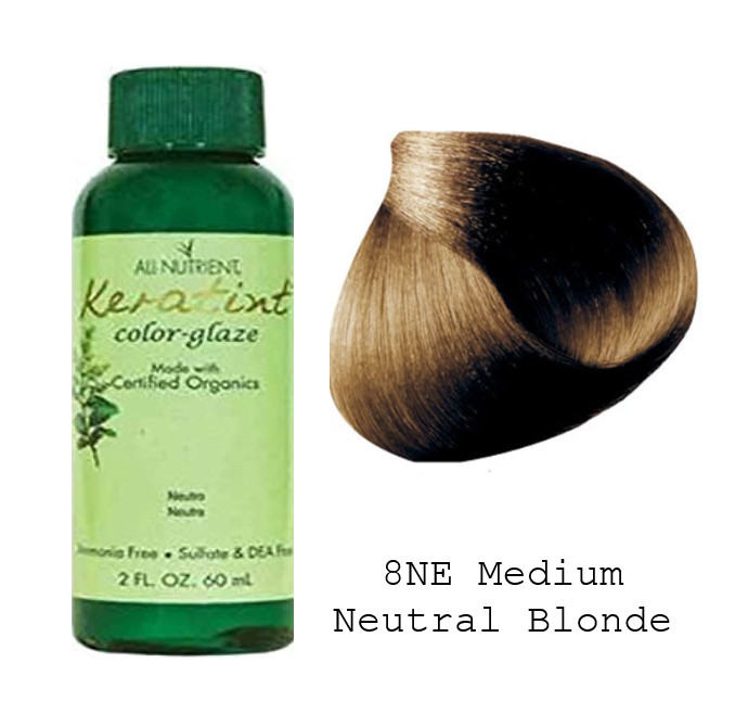 All-Nutrient Keratint Color-Glaze Hair Color – 8NE Medium Neutral Blond PPD Free