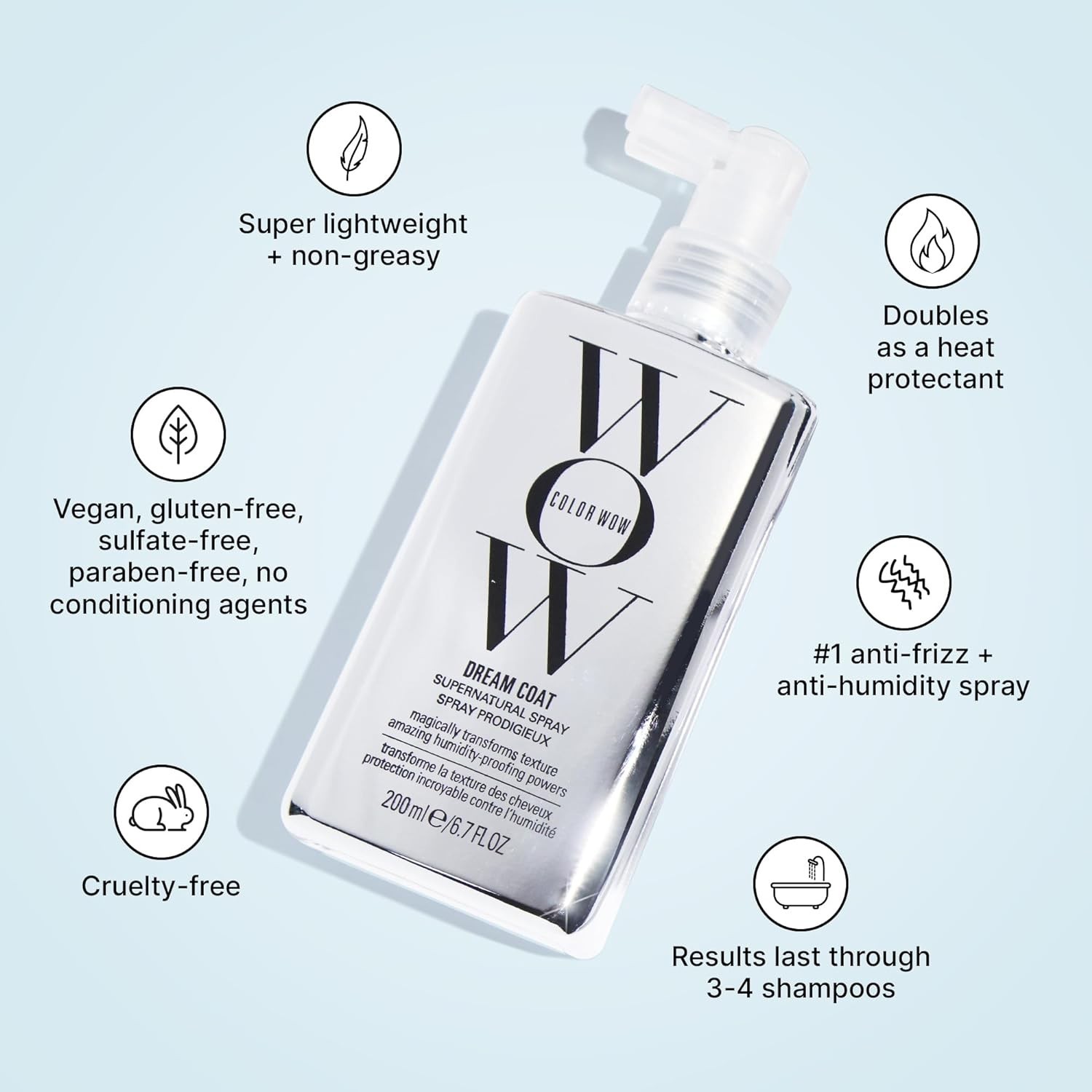 Color Wow Dream Coat Supernatural Spray Anti-Frizz Anti-Humidity 6.7 oz/200mL