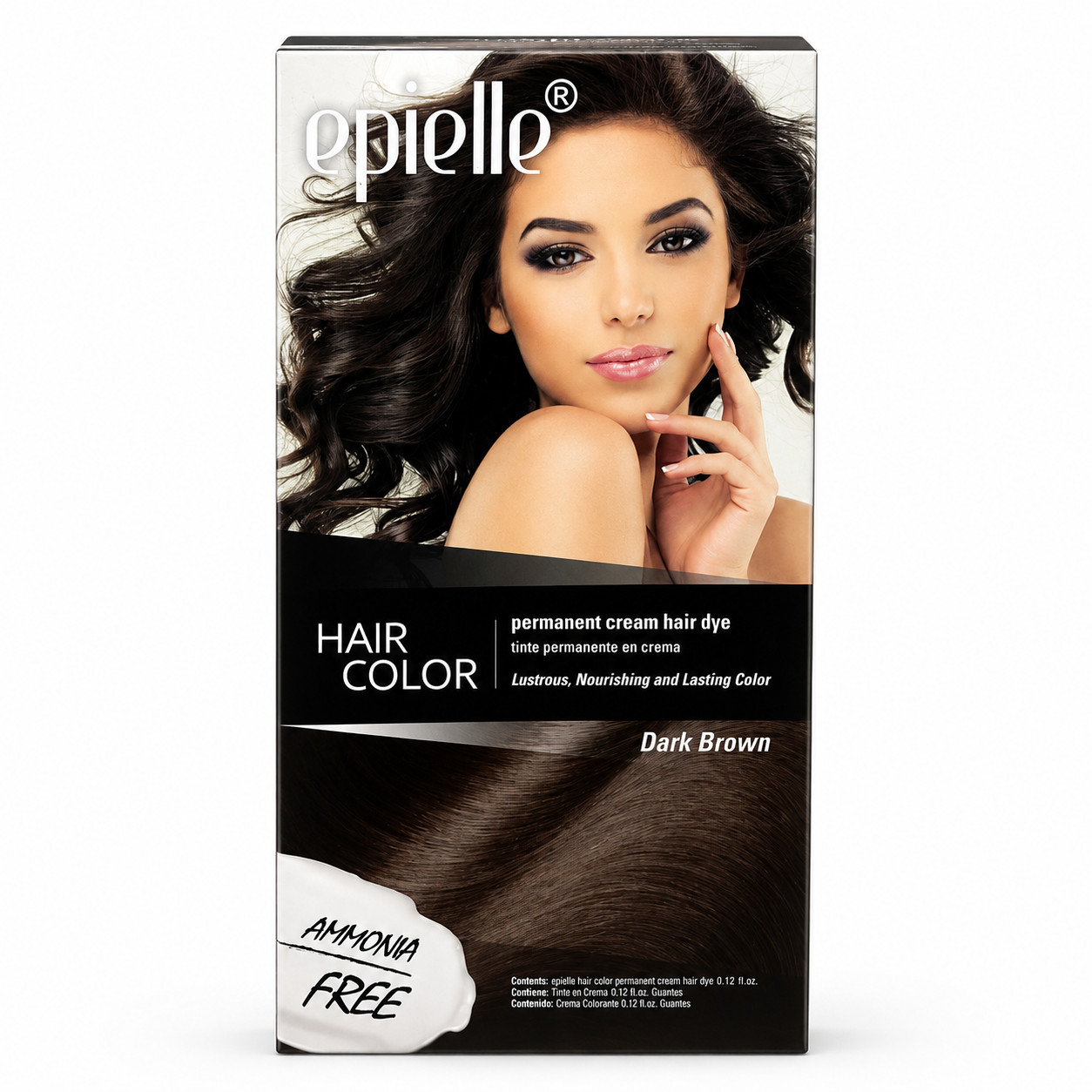 2PC – Epielle Korean Permanent Cream Hair Color Dark Brown Ammonia Free Kit