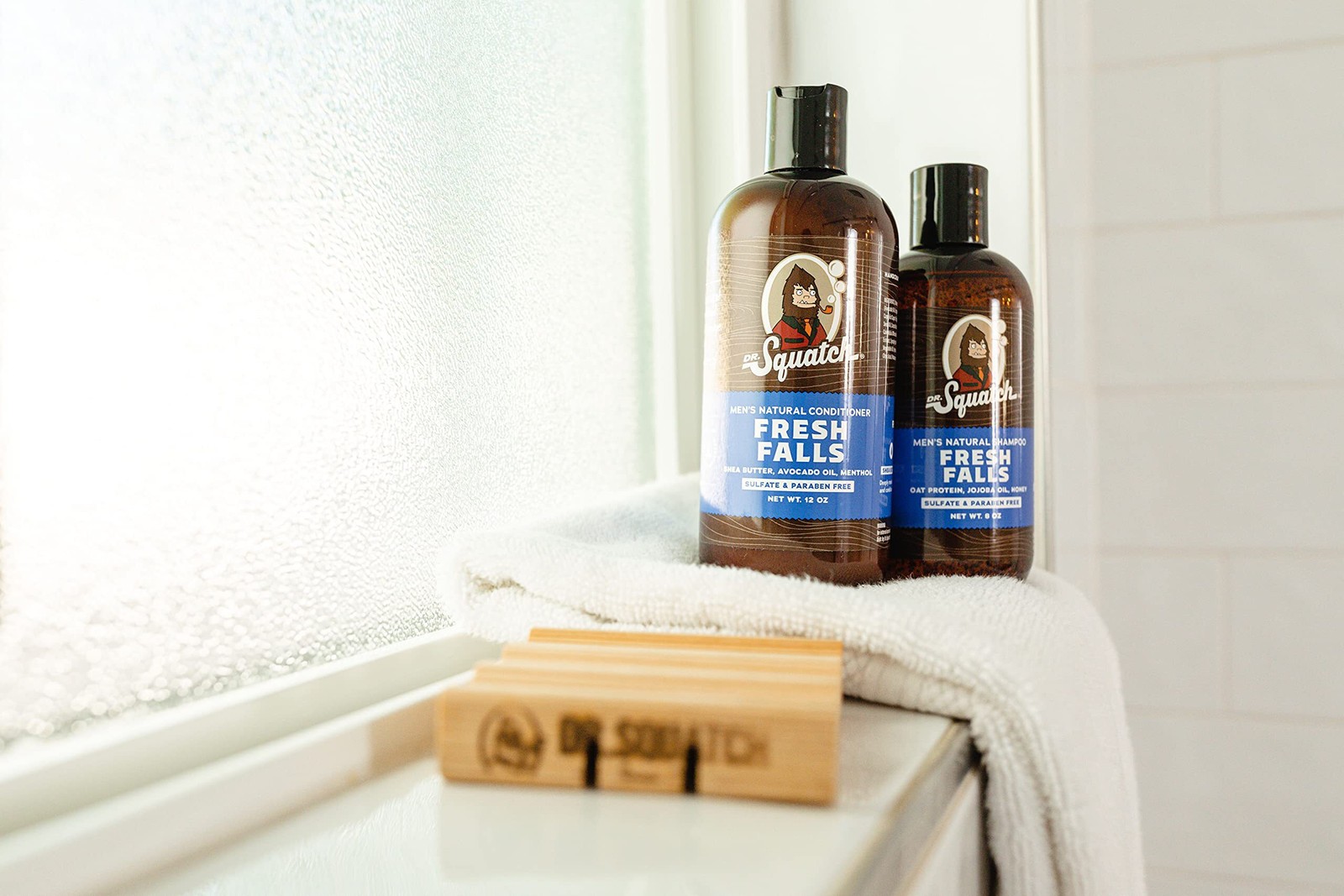 2 Bottles Dr Squatch Fresh Falls Mens Daily Natural Hair Shampoo 8 Oz Free Ship