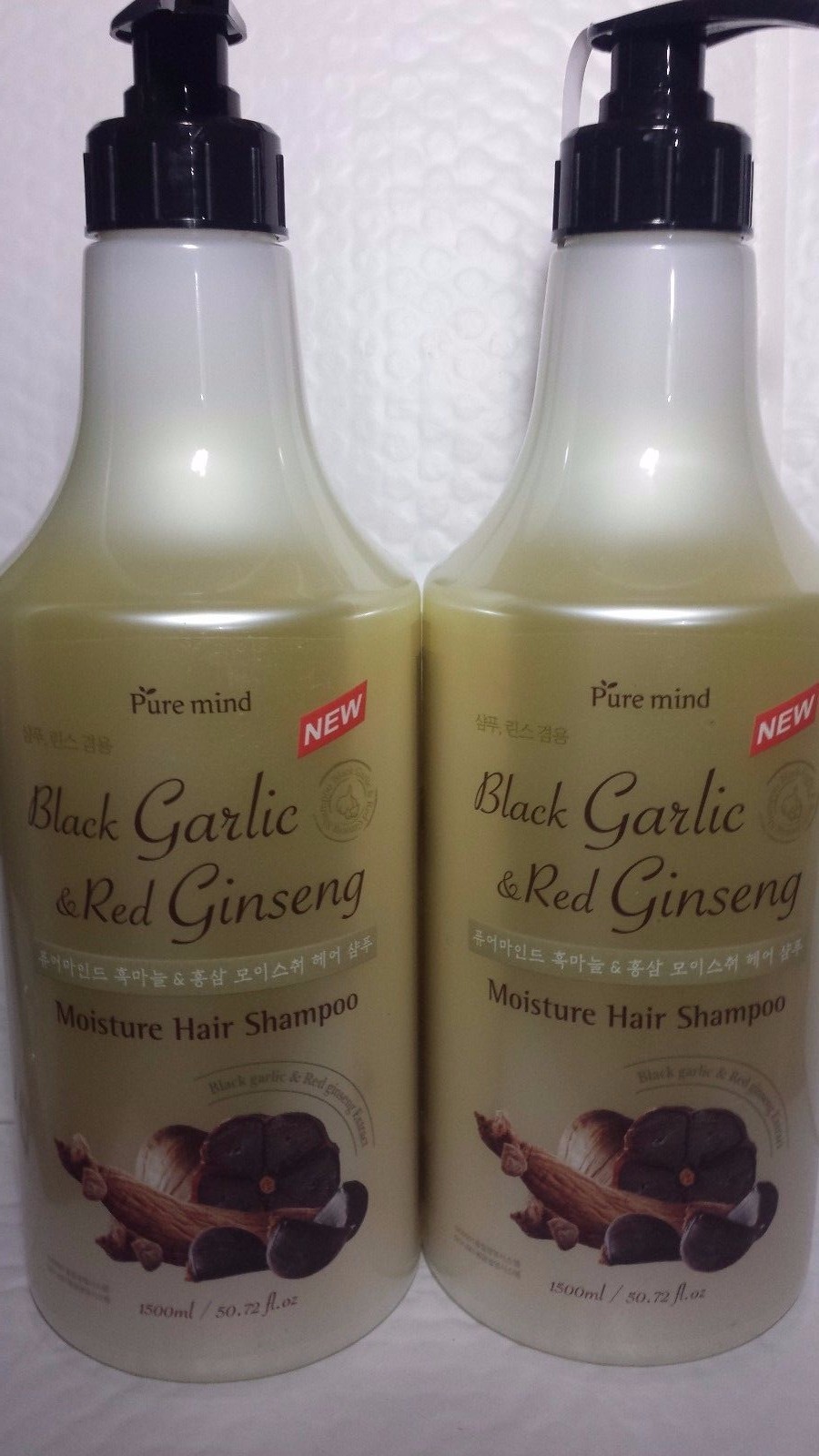 2 BOTTLES SHAMPOO BLACK GARLIC & RED GINSENG EXTRACT 50.72 FL OZ 100% ORIGINAL