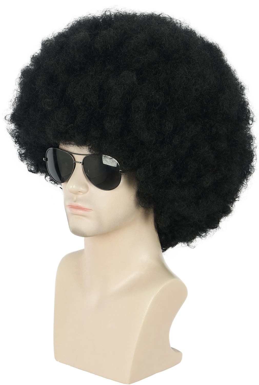 karlery Adult Men Women Afro 70s 80s Curly Black Wig Rocker 22 Inch,