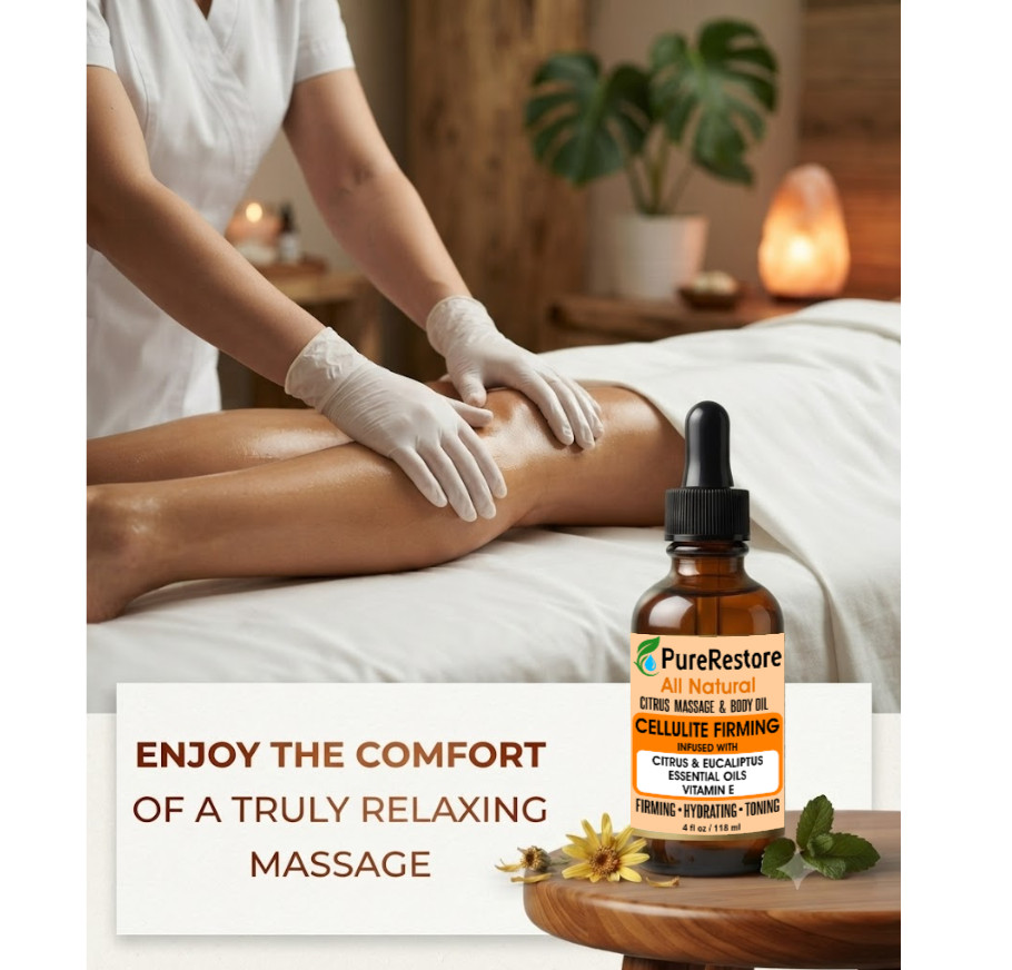 Cellulite Massage Oil All natural ingredients ,Citrus & Eucalyptus Essential