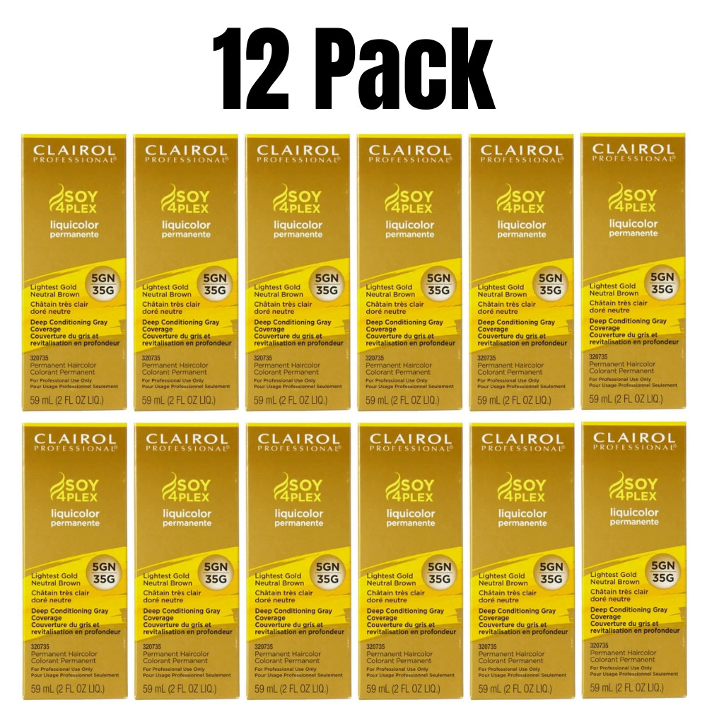 Clairol SOY4PLEX Liquicolor 5GN 35G Lightest Gold Neutral Brown Bulk Lot 12 Pack