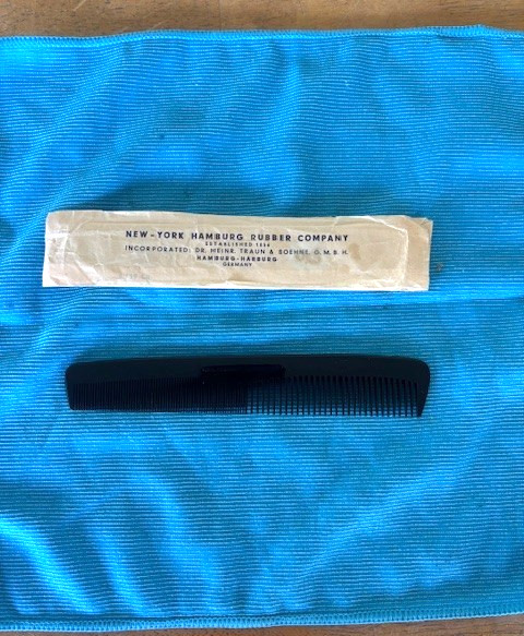 Vintage New York Champion Rubber Co. Hard Rubber Styling Comb Black – Germany