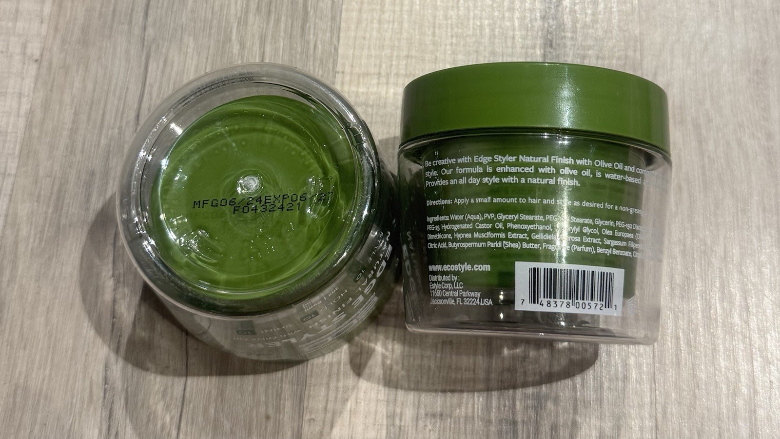 Eco Style Edge Styler Hair Gel, Strong Hold, Olive Oil, Water-Based, 3 oz Green