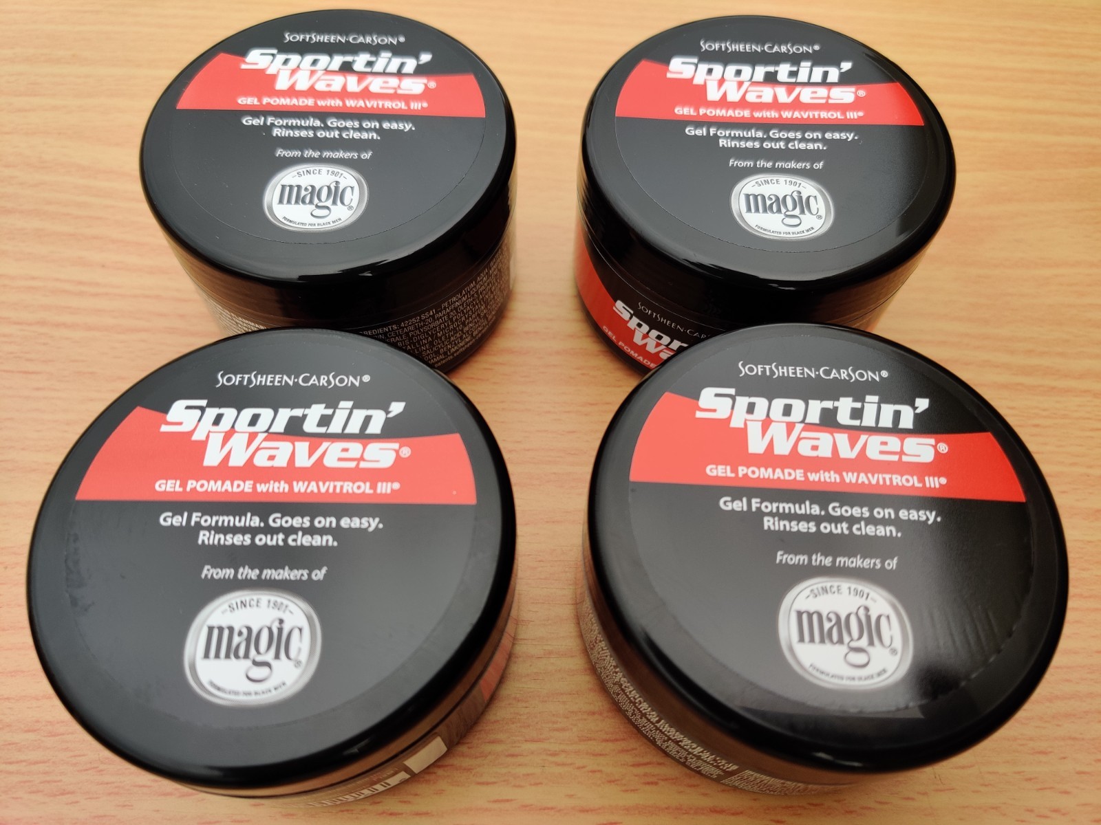 4X SoftSheen-Carson Sportin’ Waves Gel Pomade Wavitrol III 3.5oz – 360 Waves