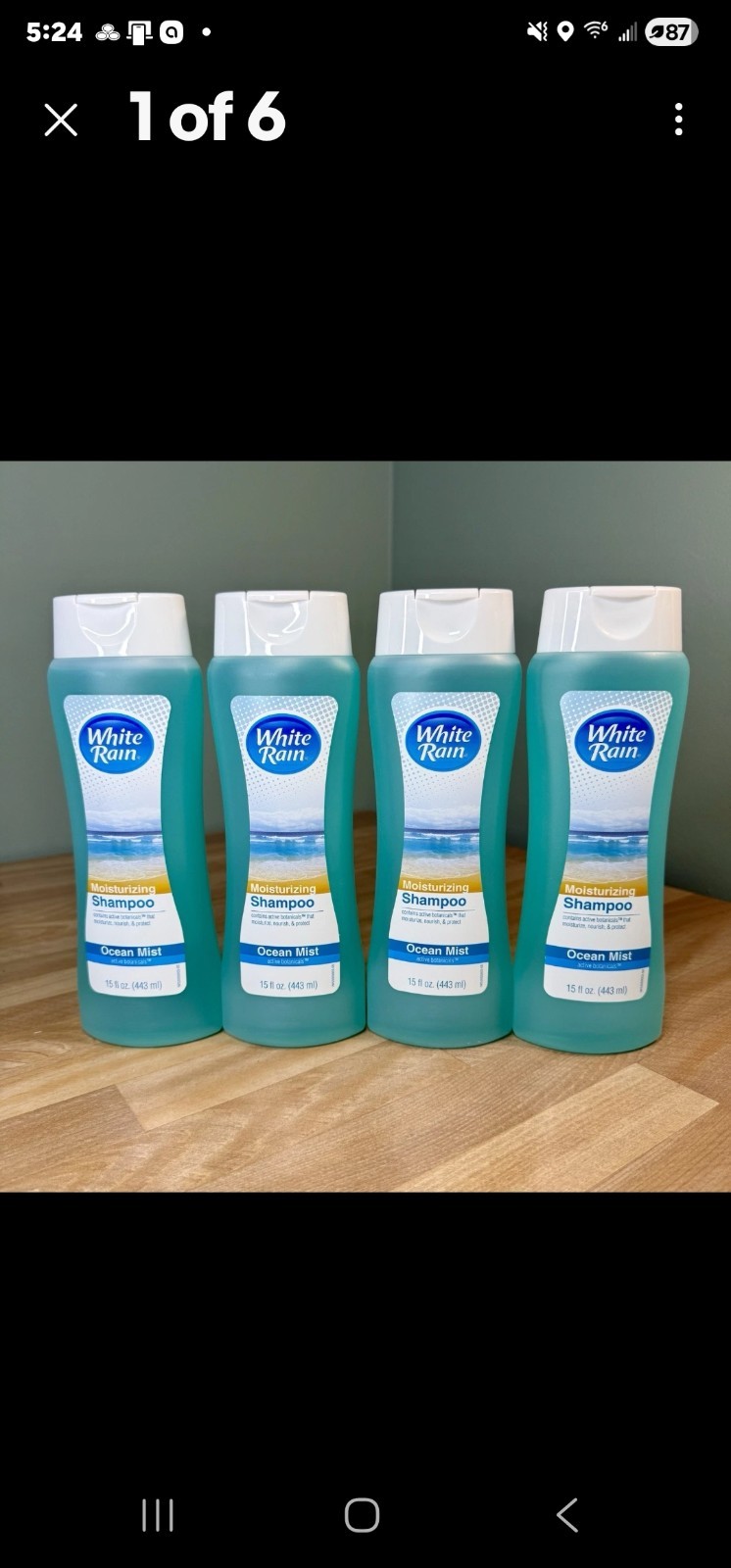 NEW WHITE RAIN Moisturizing Shampoo Ocean Mist 15 fl oz/each Nourish Protect x4