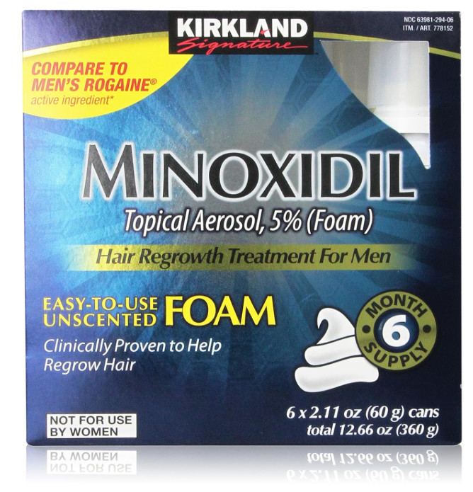 Kirkland Signature Minoxidil 5% Foam Men Hair Regrowth 6 Month Supply, exp 2027