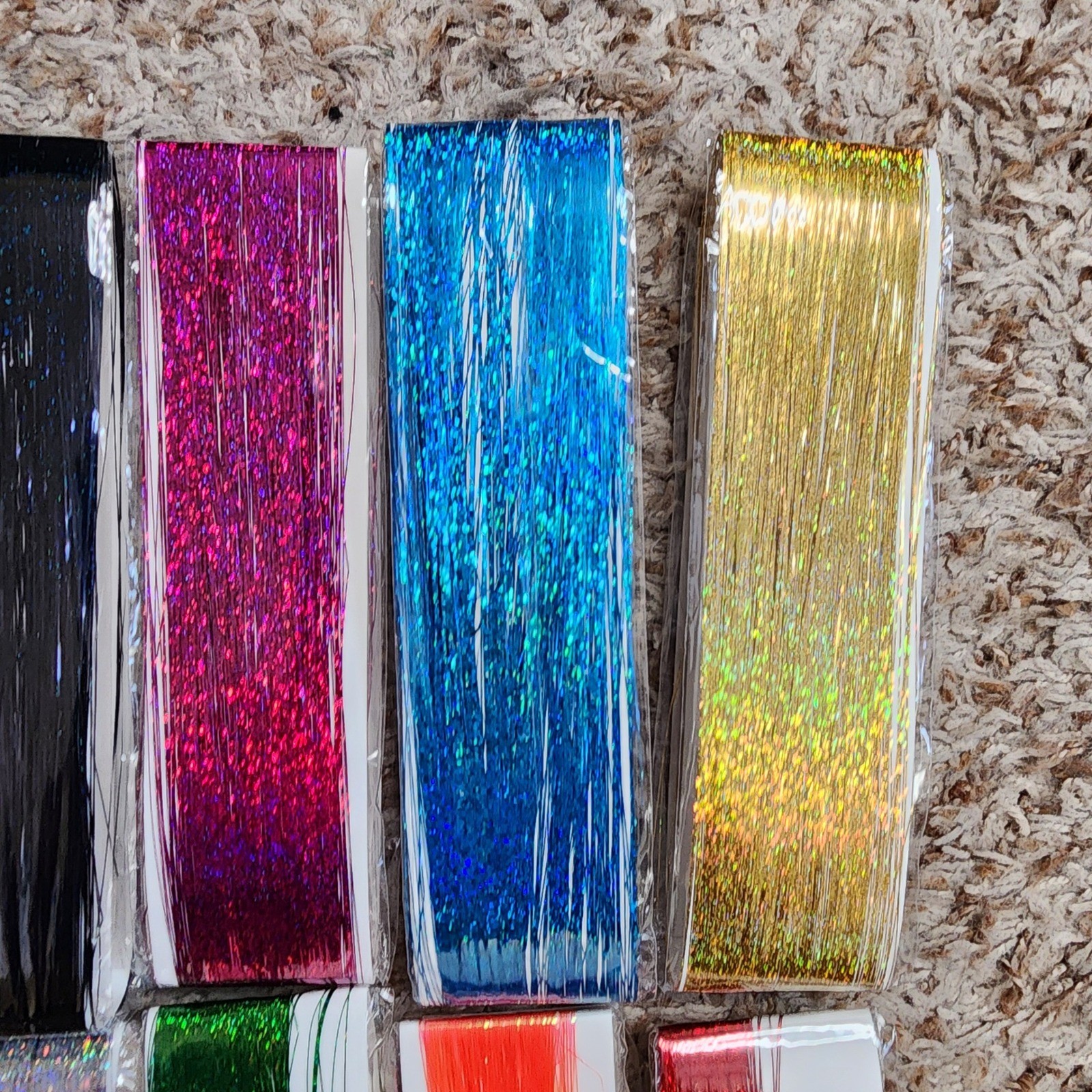 Unbranded Hair Tinsel Set Womens OS Multicolor 10 Pack Sparkle Strands Accessory