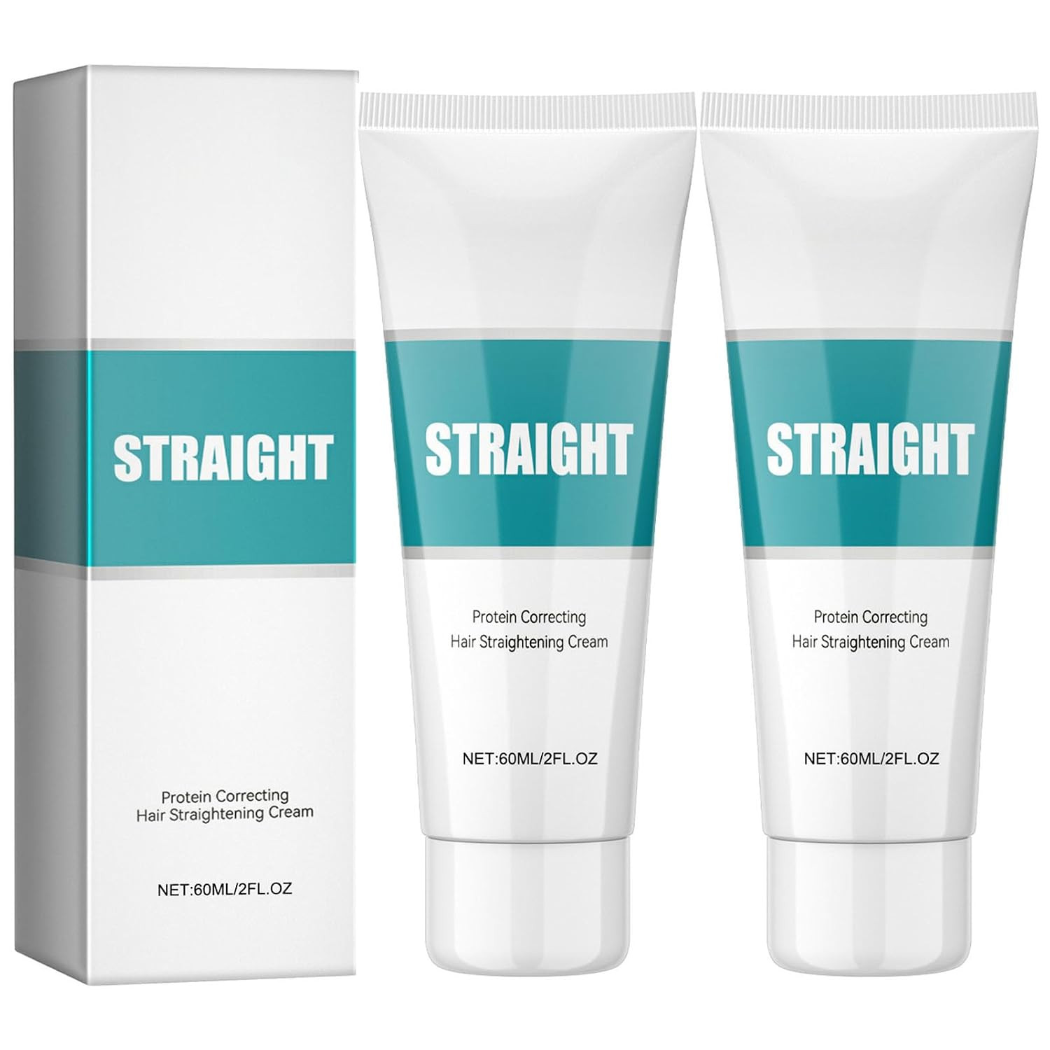 Protein Hair Straightening Cream – Frizz Control & Hydration 2oz, 2 Pack