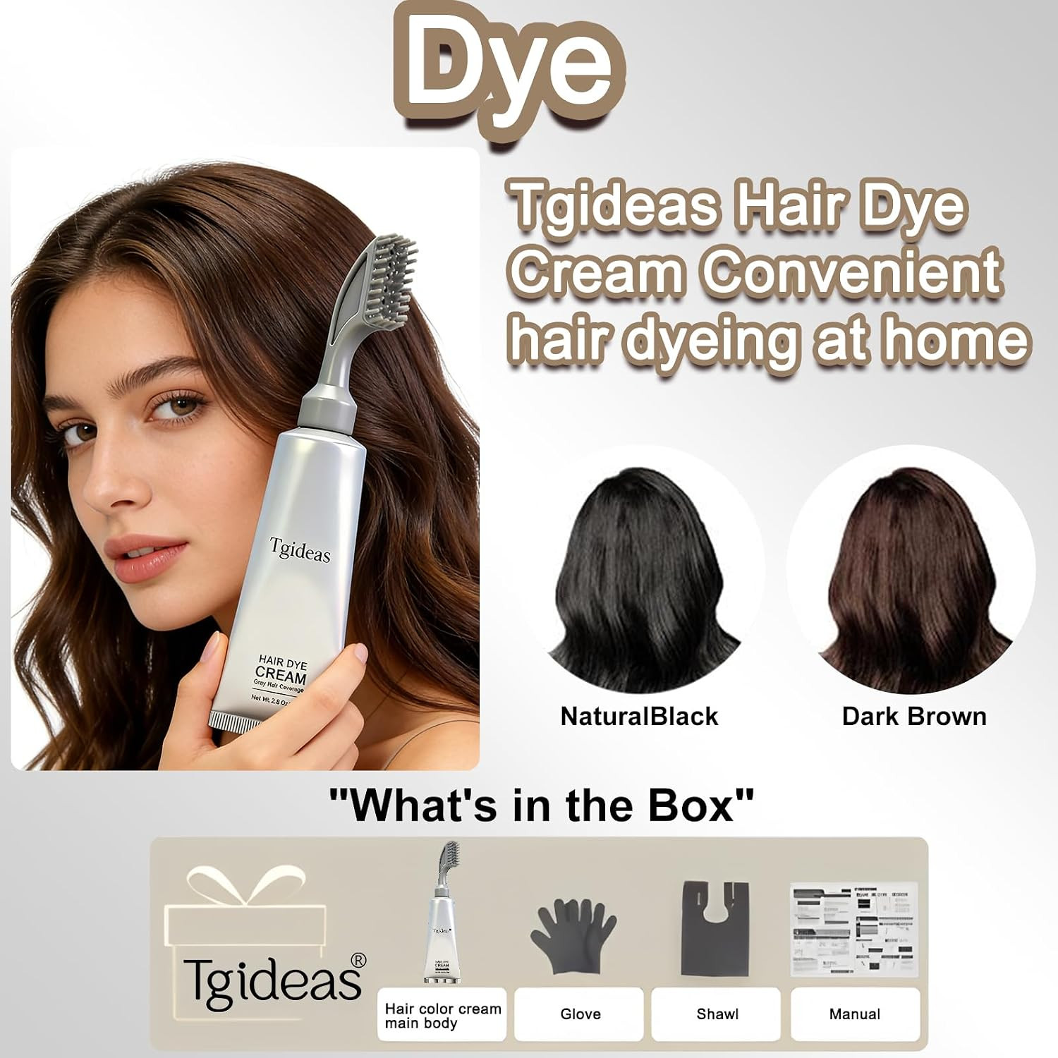 Hair Dye Comb Root Touch Up, Ammonia Free Gray Coverage, Black | Natural Plant E
