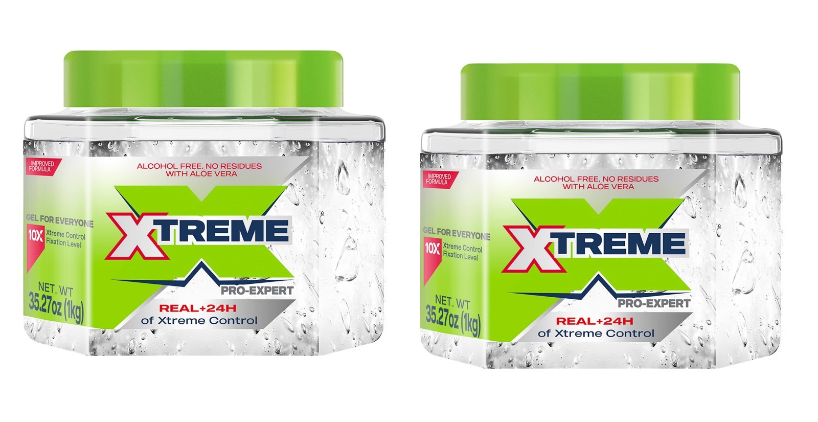 Xtreme Professional Extreme Hold Hair Gel Clear Jar, 35oz Pack of 2