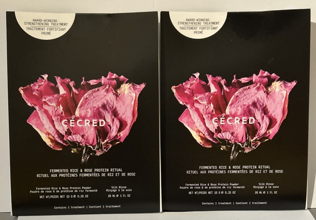 2x CÉCRED Fermented Rice & Rose Protein Ritual Strengthening Softening Treatment