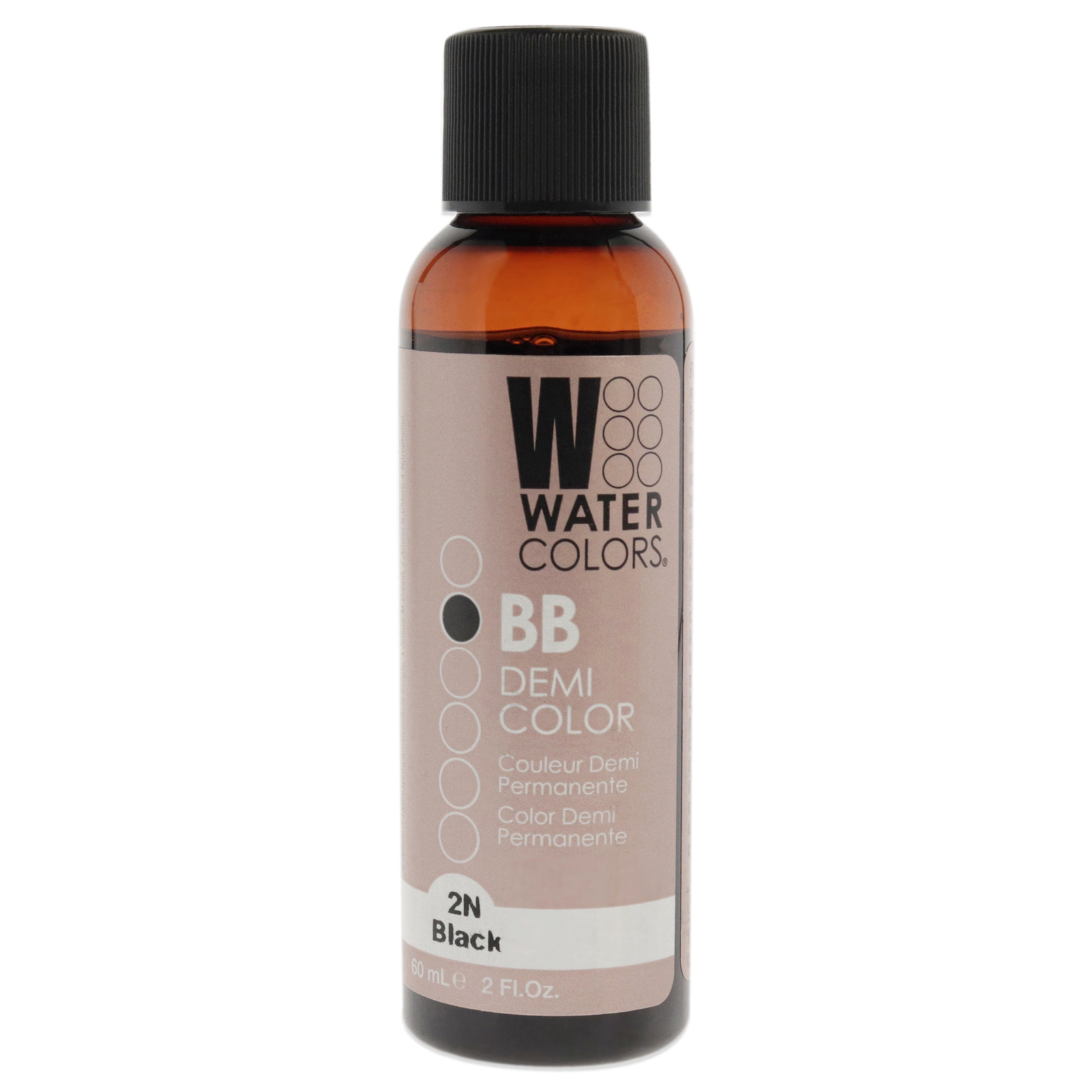 Watercolors BB Demi-Permanent Hair Color – 2N Black by Tressa for Unisex – 2 oz