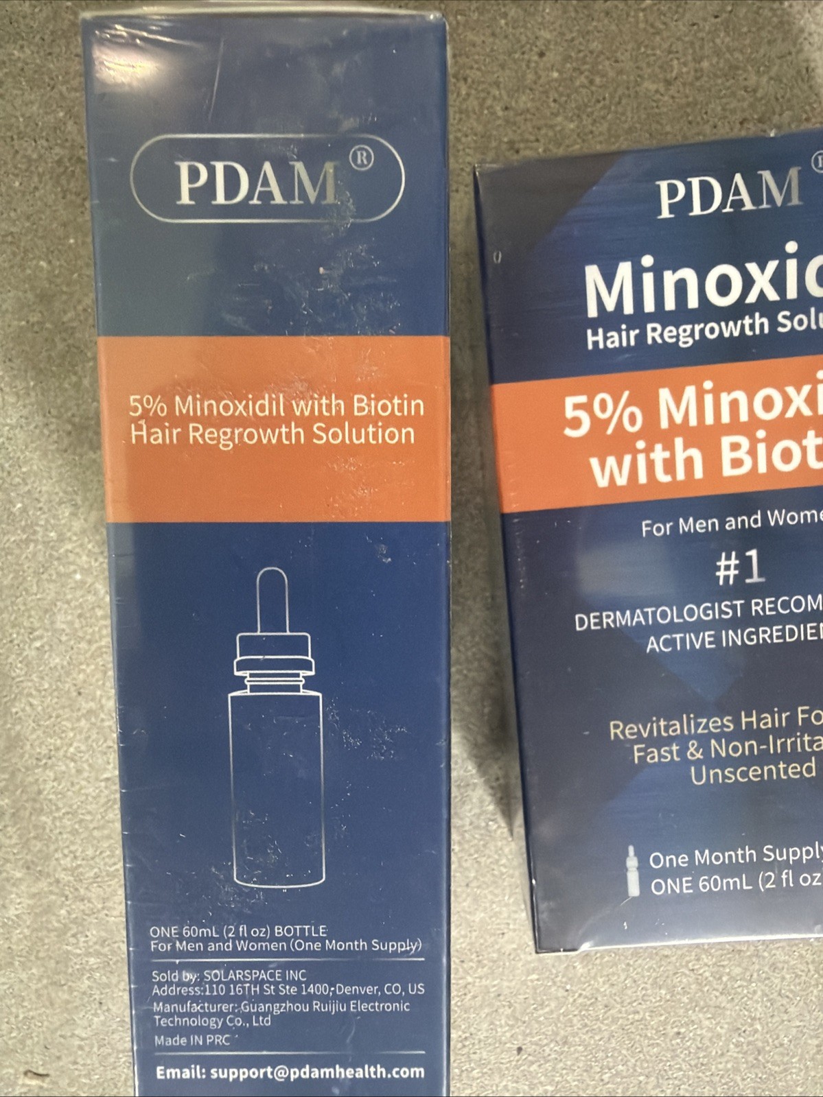 2 Bottles PDAM 5% Minoxidil Biotin Hair Growth Two Month Supply 2FL Oz Exp 12/26