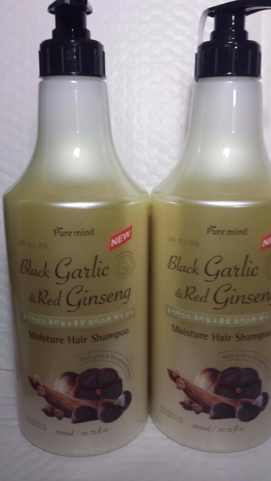2 BOTTLES SHAMPOO BLACK GARLIC & RED GINSENG EXTRACT 50.72 FL OZ 100% ORIGINAL