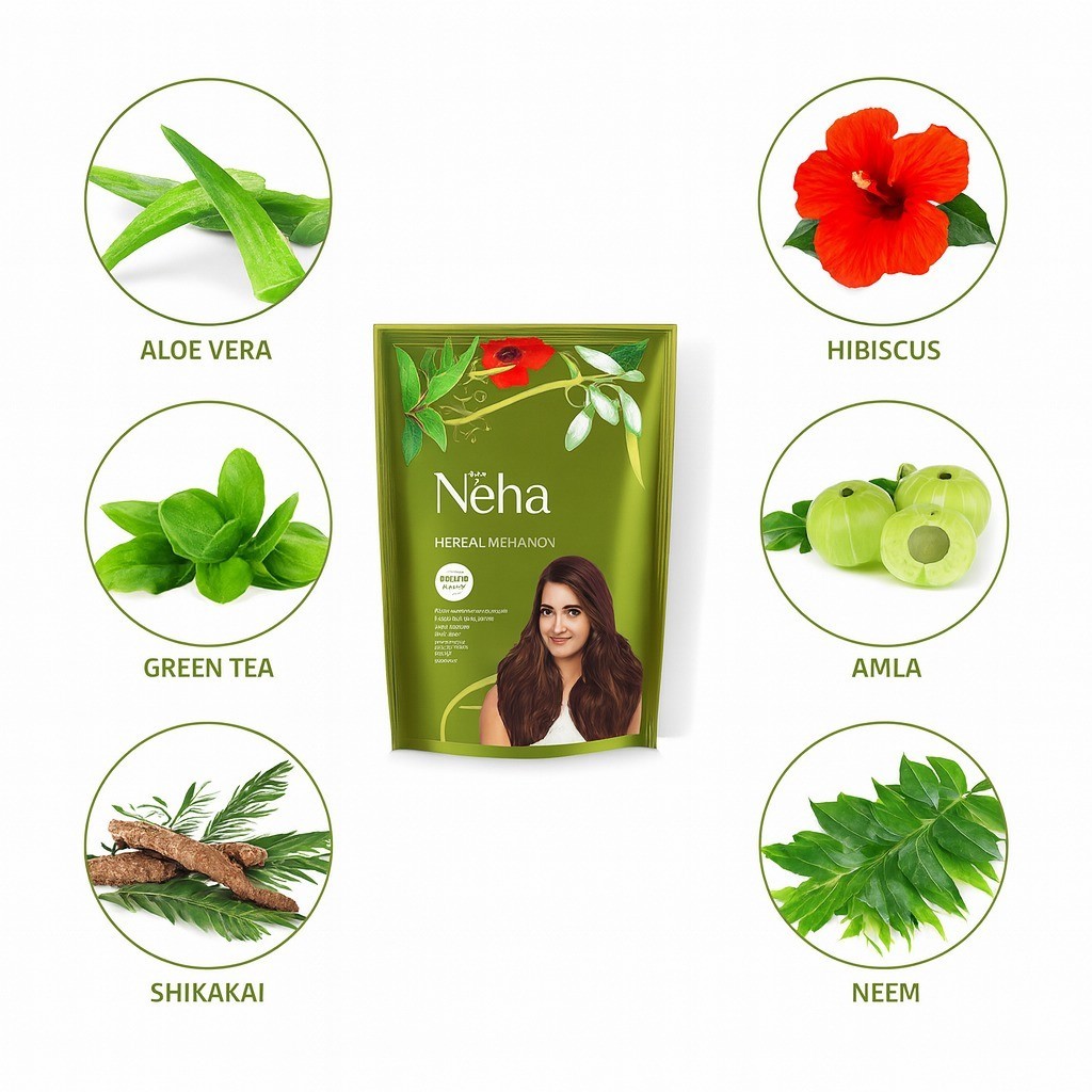 Neha Henna Mehndi Powder Natural Herbal With 8 Herbs 1 Kg