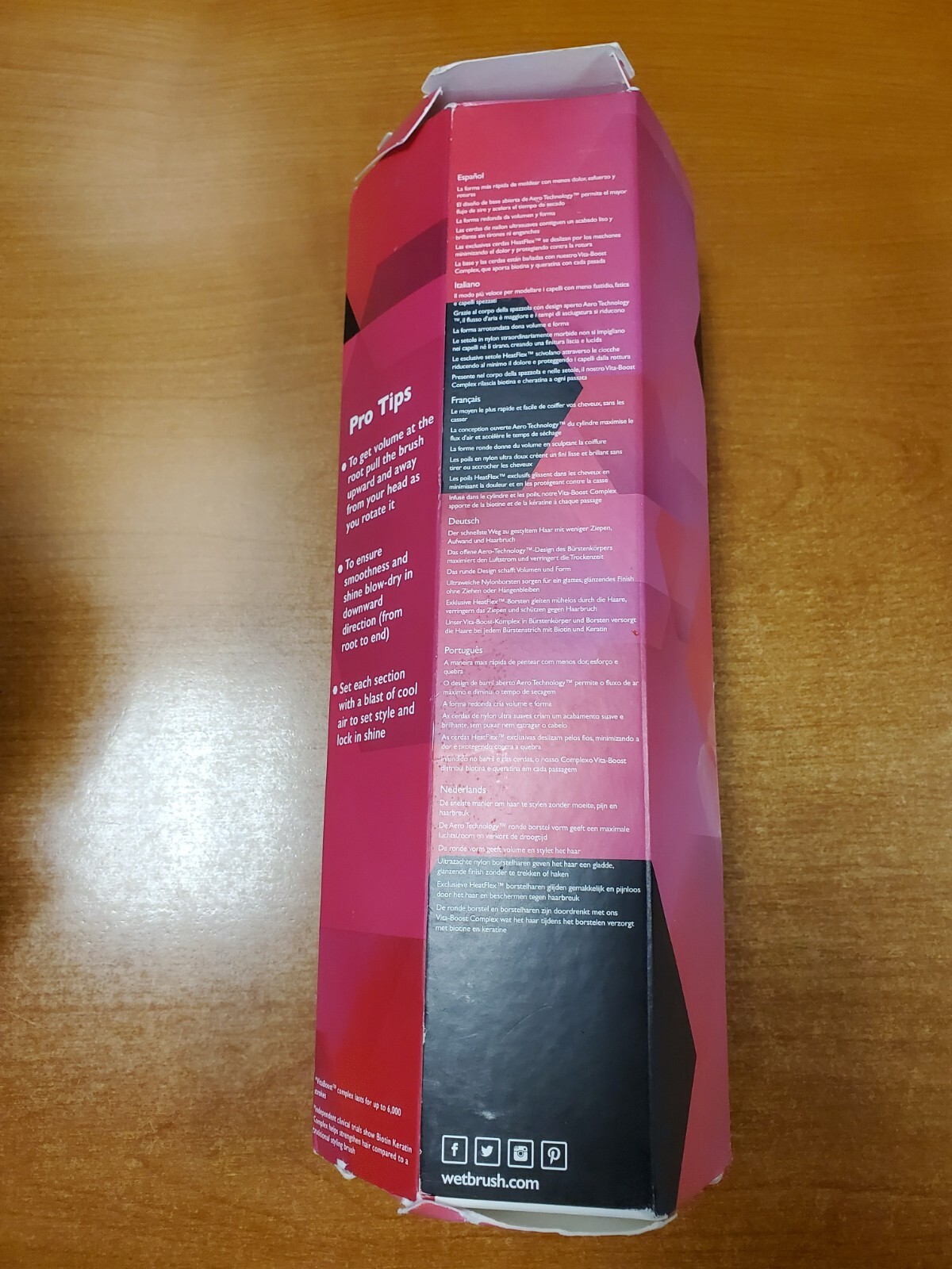 Wet Brush Straighten/Style Round Open Barrel Brush All Hair Types Pink 5309-R3P3