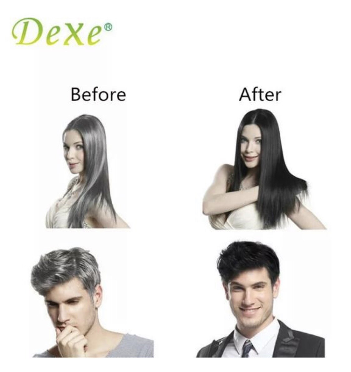 (🥇USA SELLER) DEXE Black Hair Shampoo Instant 5-Min Hair Color Dye:🔥BESTSELLER