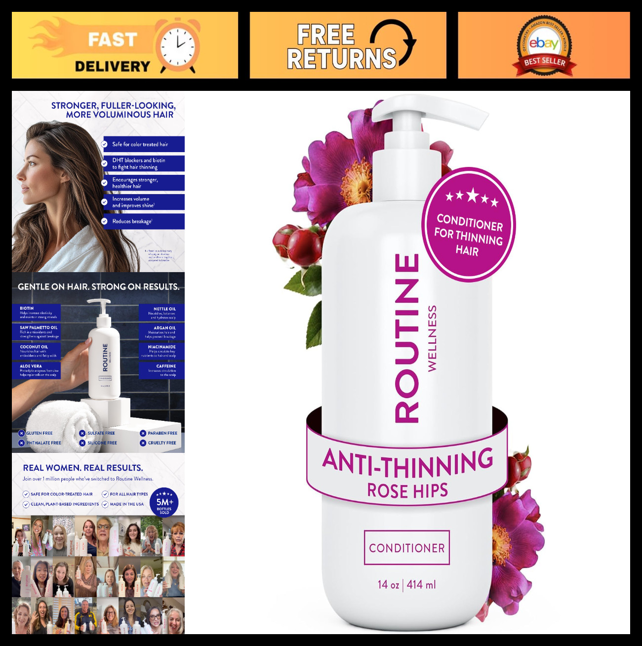 Anti-Thinning Deep Conditioner for Thinning Hair – Biotin, Pea Peptides, Saw Pal