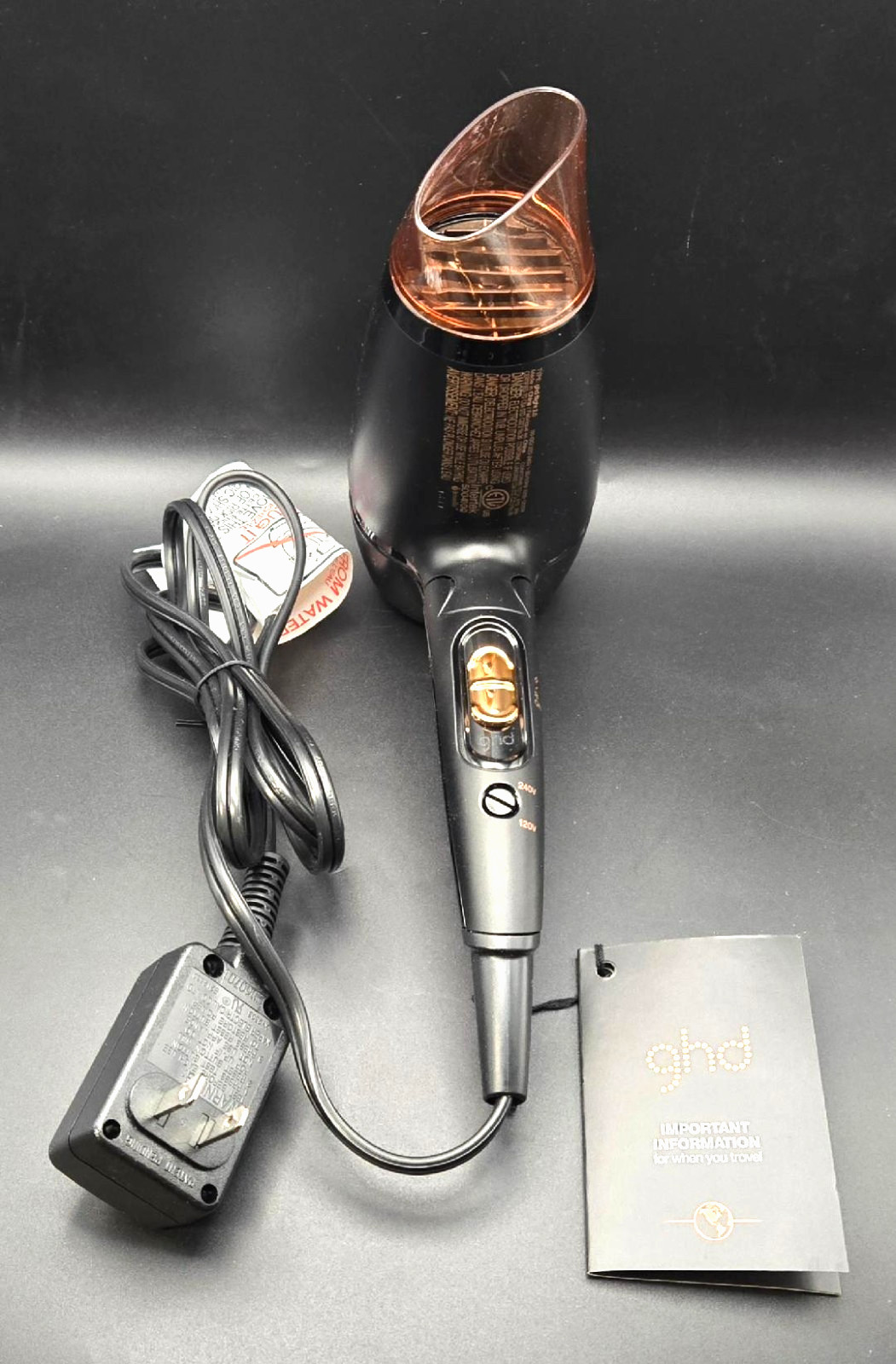 NEW..GHD Flight 2.0 Folding Travel Hair Dryer 1300w Prof. Dryer Dual Voltage