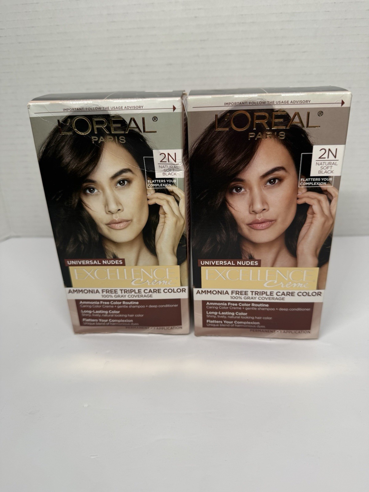 2 New Loreal Paris Excellence Creme Permanent Hair Color #2N Natural Soft Black