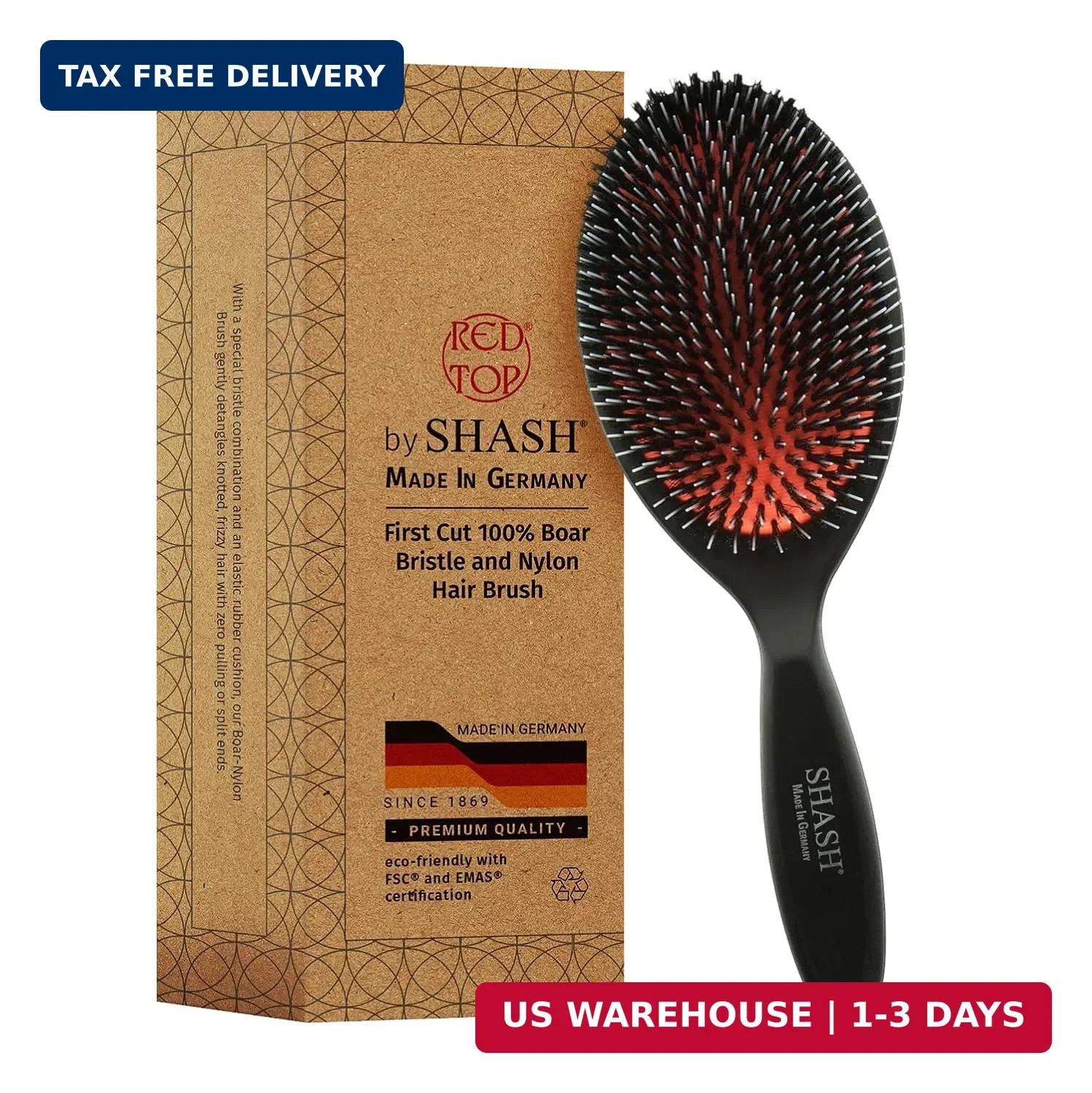 Since 1869 Hand Made In Germany – Nylon and 100% First Cut Boar Bristle Brush Su