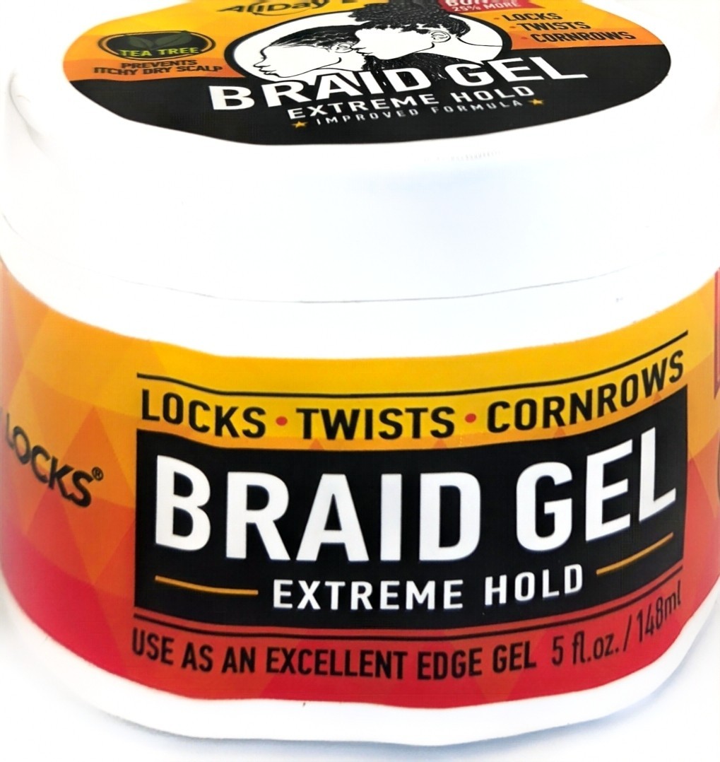 AllDay Locks Braid Gel Extreme Hold 5fl.oz /10fl.oz/15fl.oz/32fl.oz Edge Control