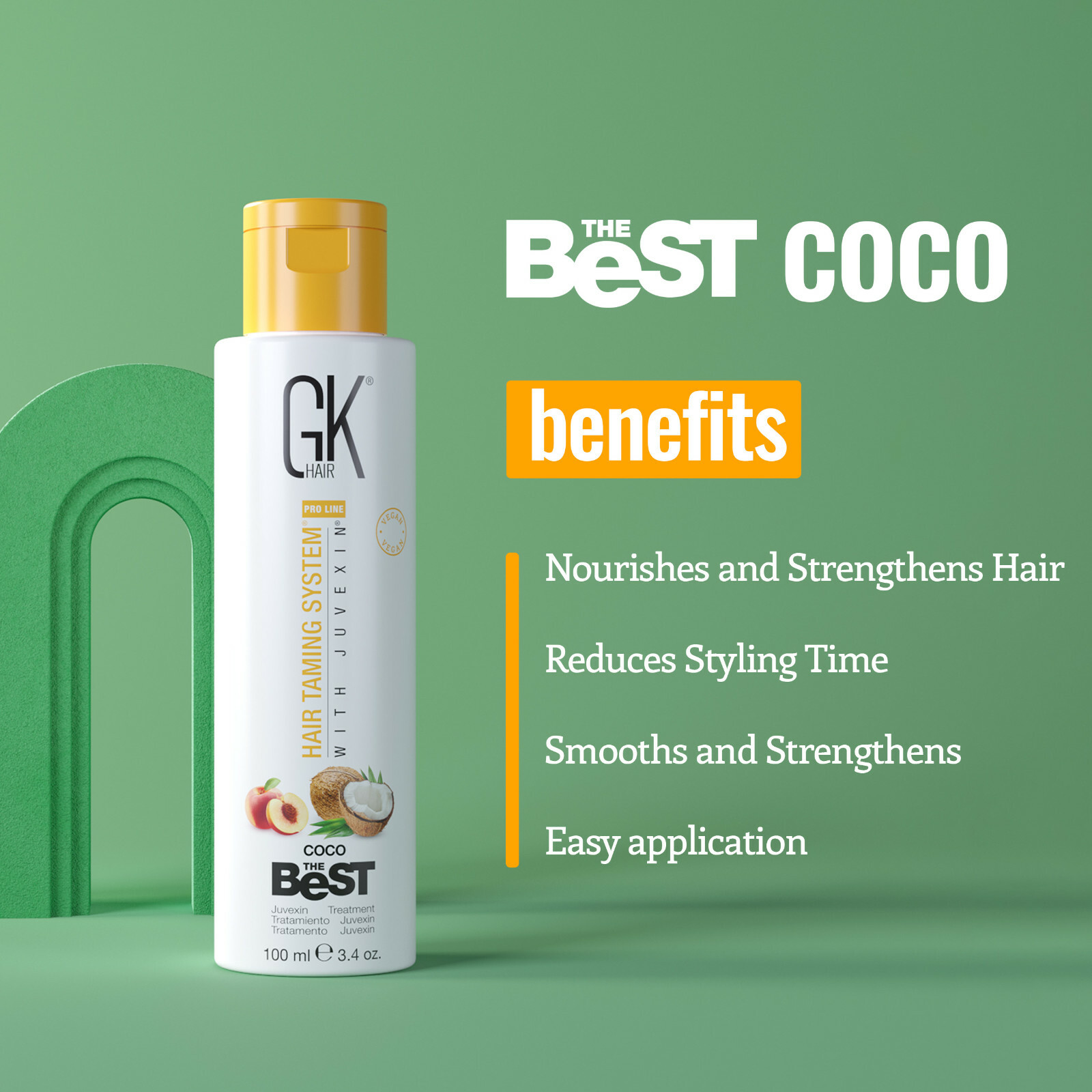 GK HAIR Women The Best COCO Vegan Smoothing Keratin Treatment Free Serum 0.34 oz
