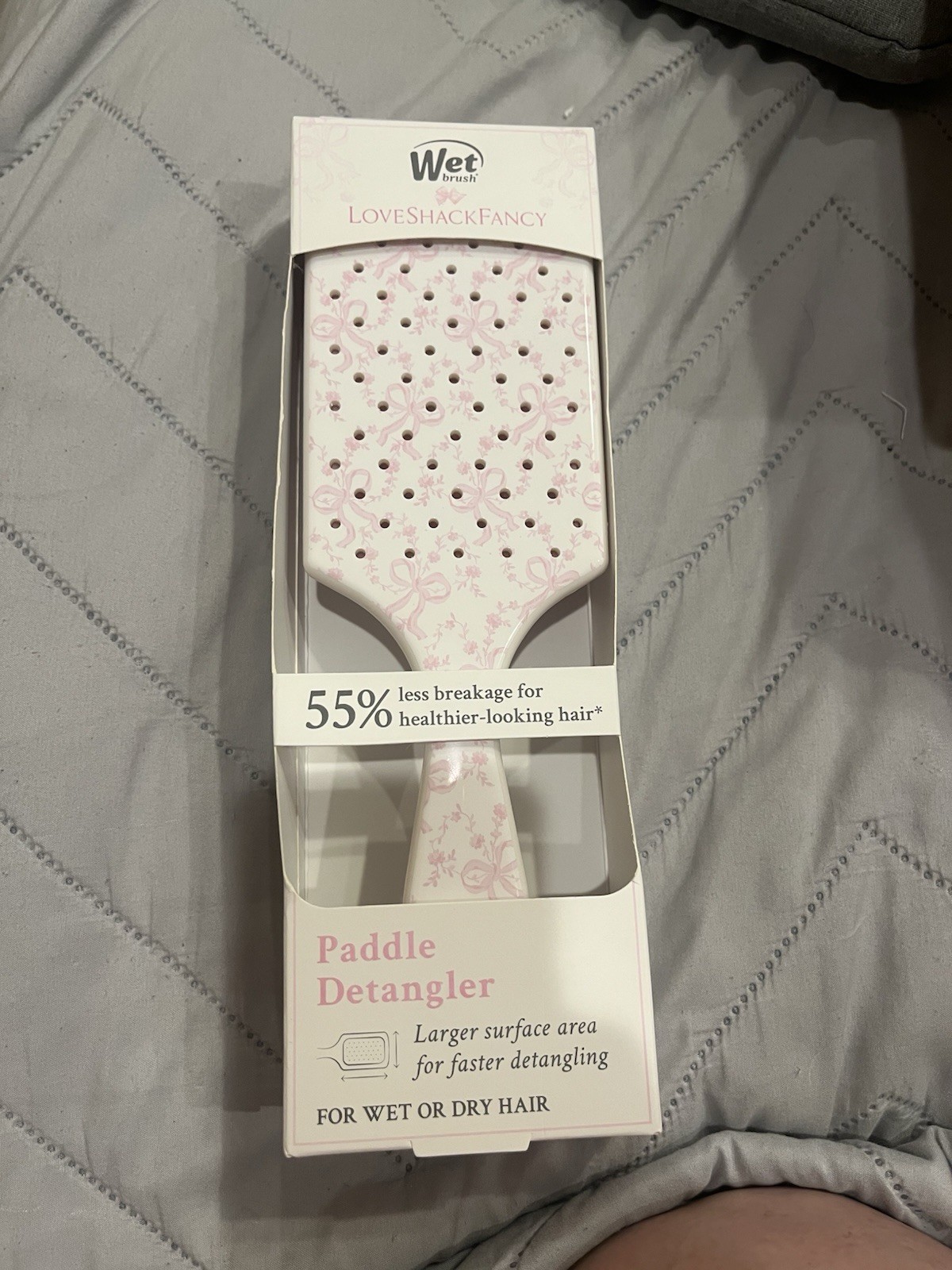 Wet Brush LoveShackFancy Paddle Detangler IntelliFlex Detangling Pink/White