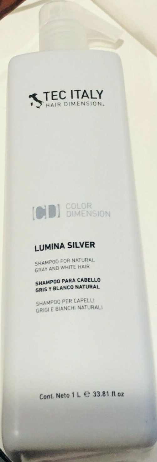 TEC ITALY HAIR DIMENSION LUMINA SILVER SHAMPOO FOR GRAY OR WHITE HAIR 33.8 OZ